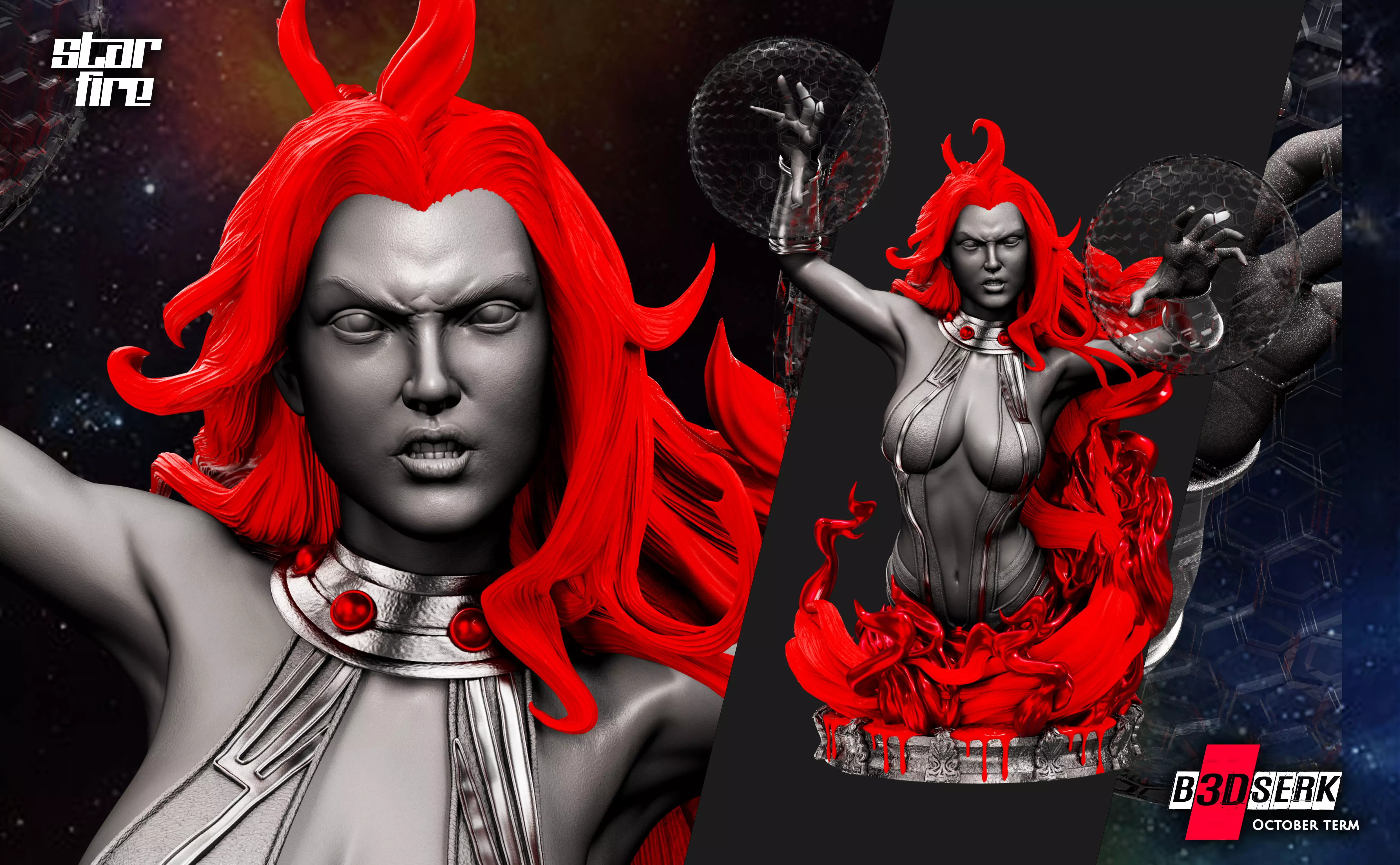 B3DSERK October term 2022 Starfire Bust ready for printing 3D print model