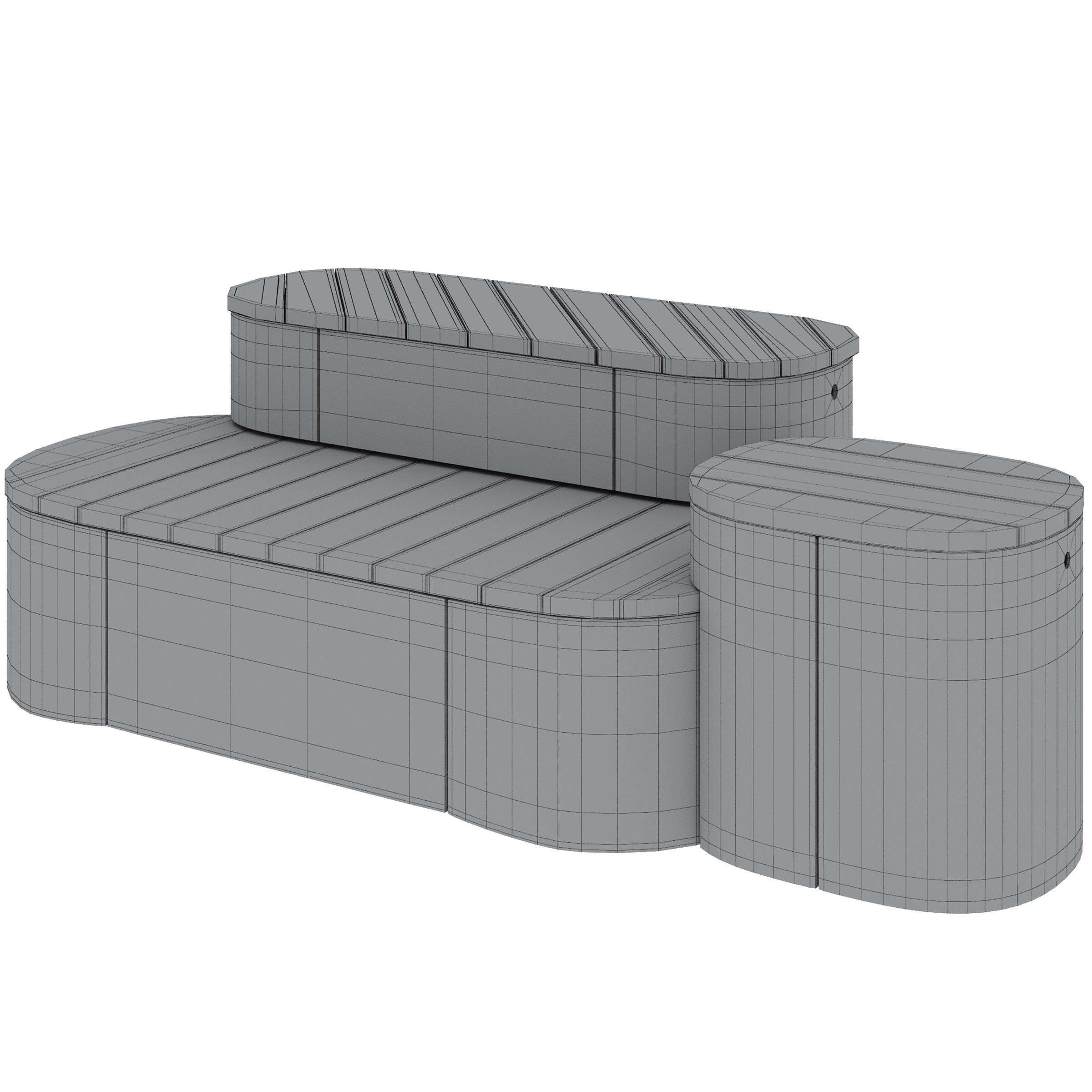 Park benches Urban Islands set2 by mmcite 3D model_3