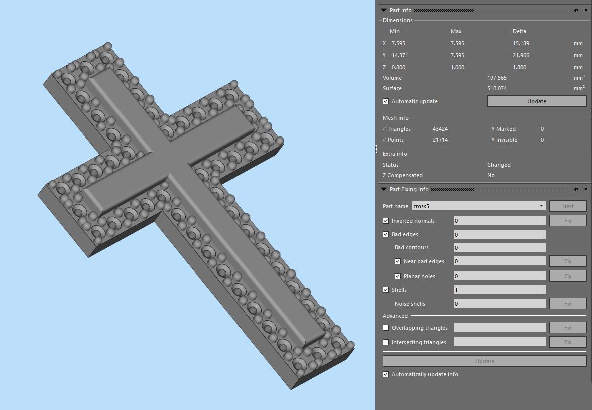 2 Flat Austere Brilliant Pave Crosses 3D print model_9