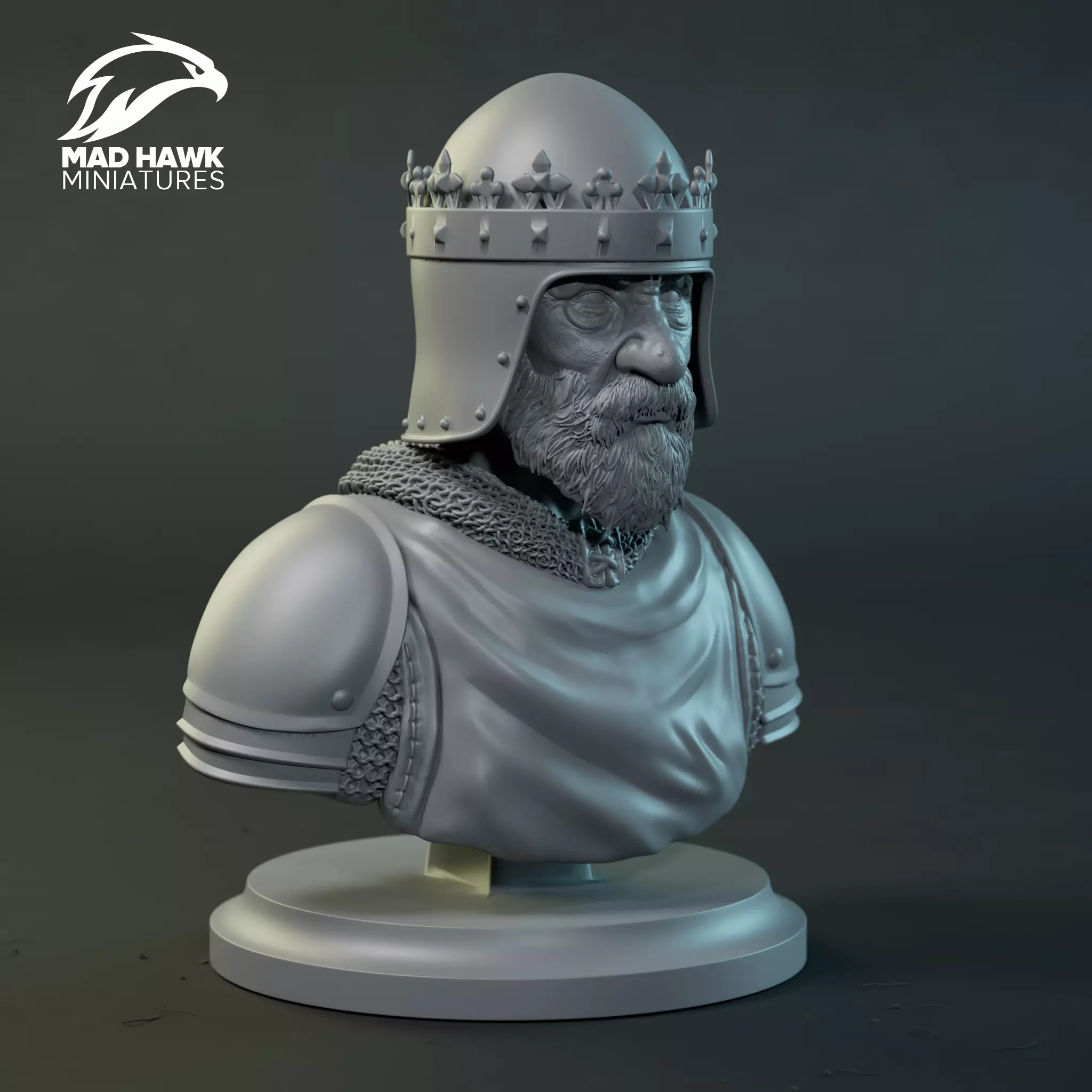 Old King Bust 3D print model_0