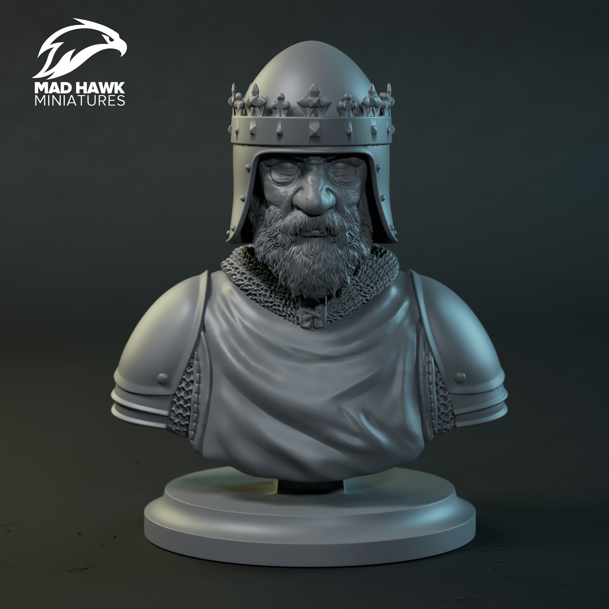 Old King Bust 3D print model_1
