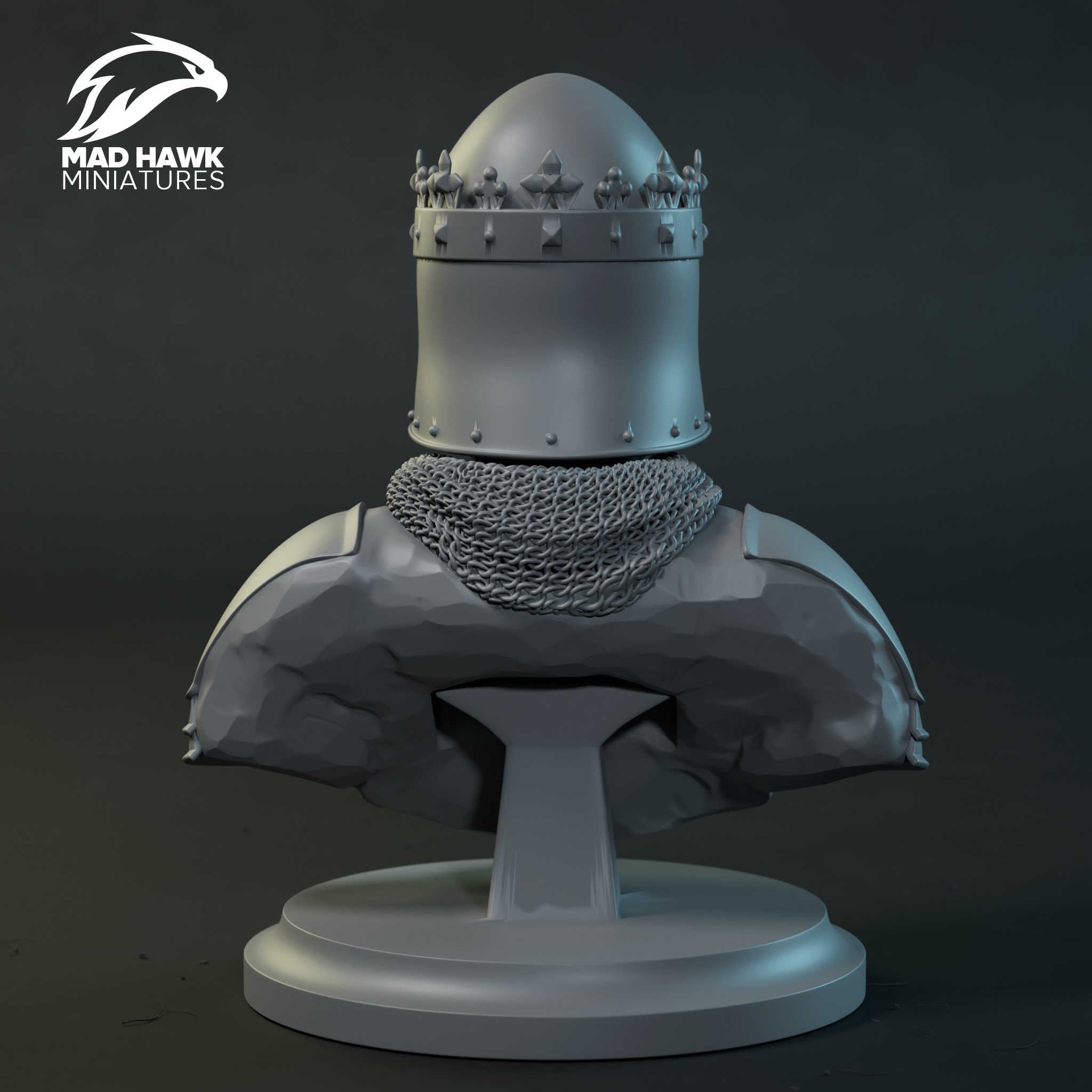 Old King Bust 3D print model_3