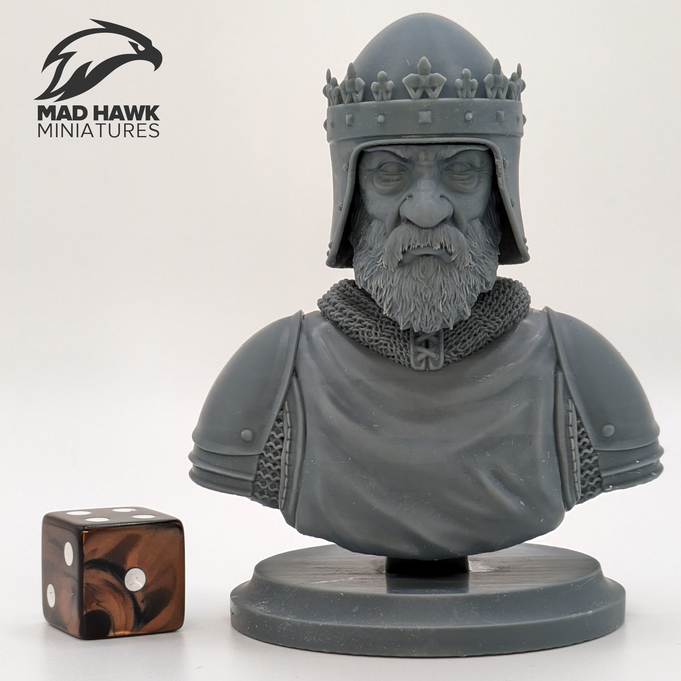 Old King Bust 3D print model_5
