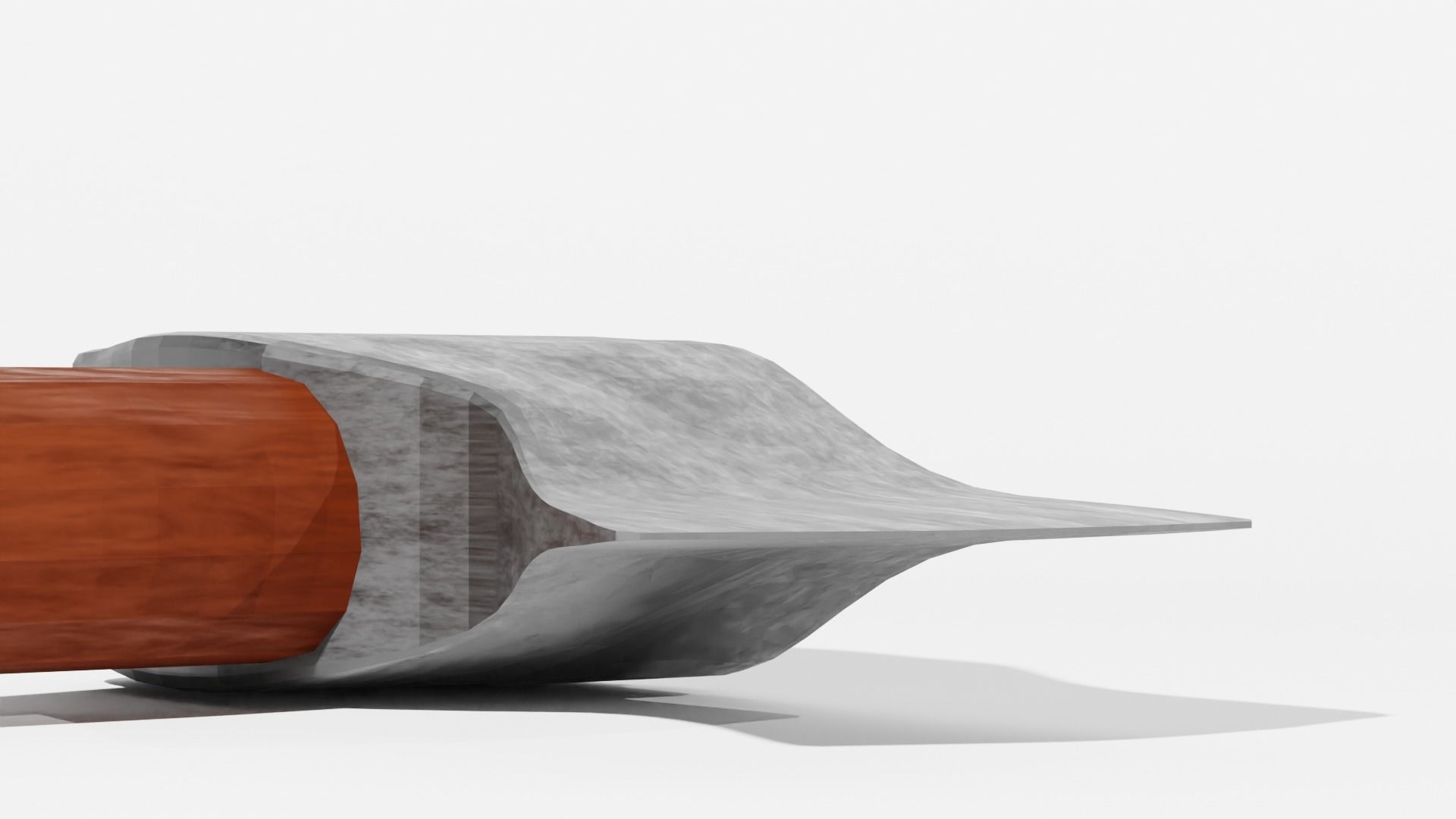 Axe with metal head and wooden handle Free low-poly 3D model_2