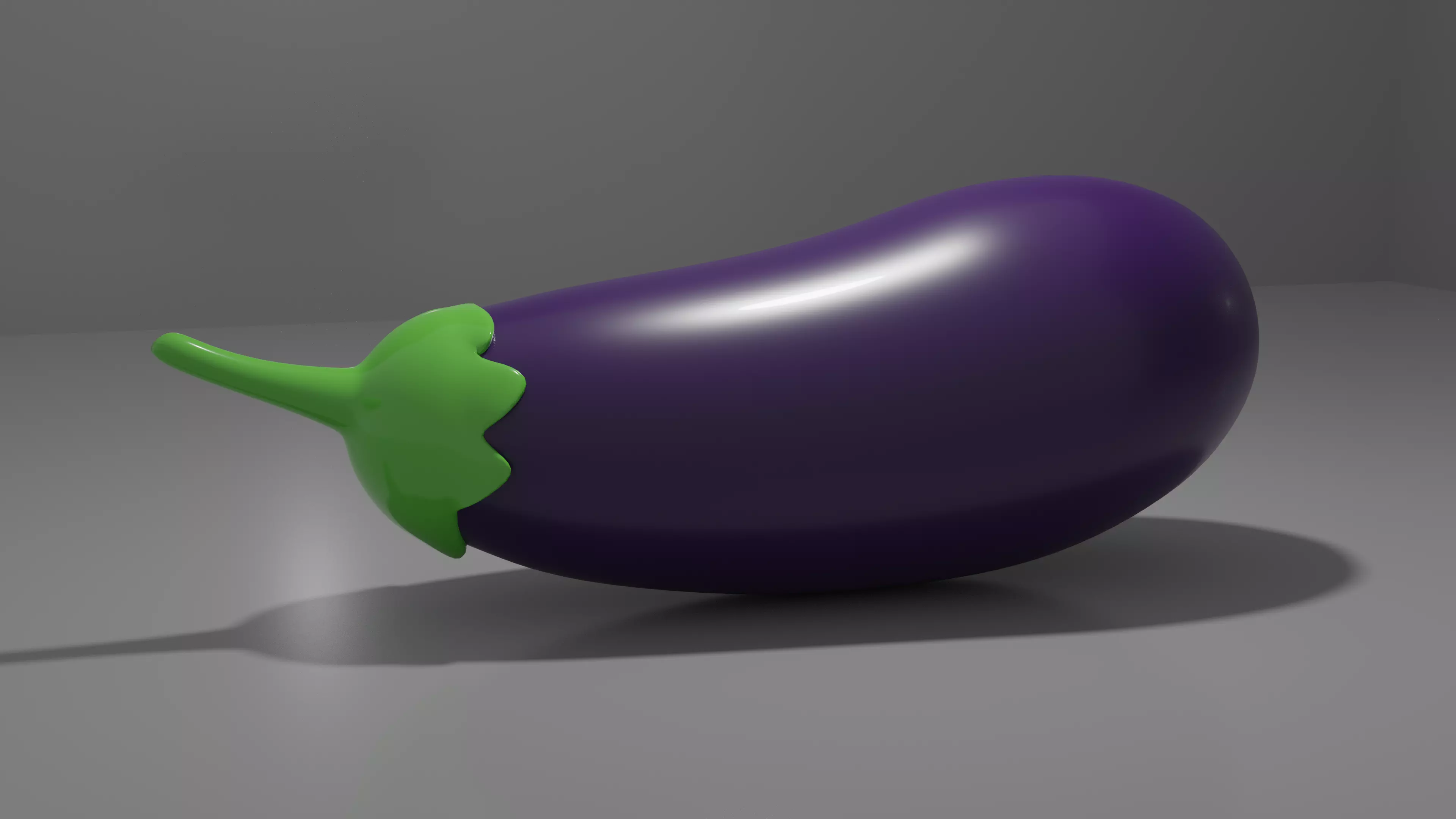 Eggplant Low-poly 3D model_0