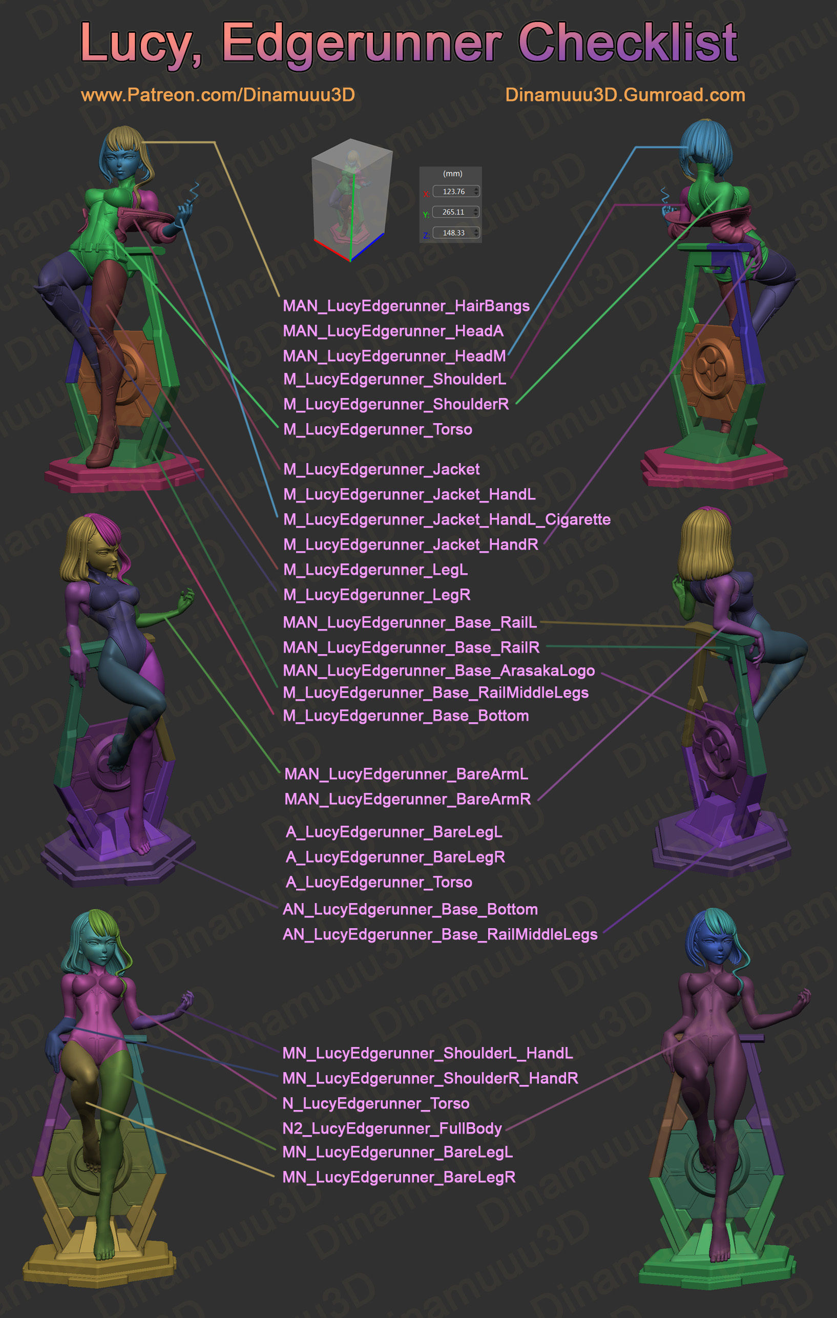 Lucy Cyberpunk Edgerunners Multi Versions SFW NSFW STL 3D print model_7