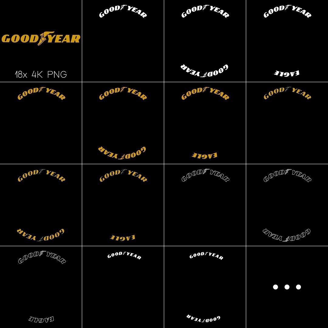 18x Goodyear tire sidewall 4K PNG decals Texture_2