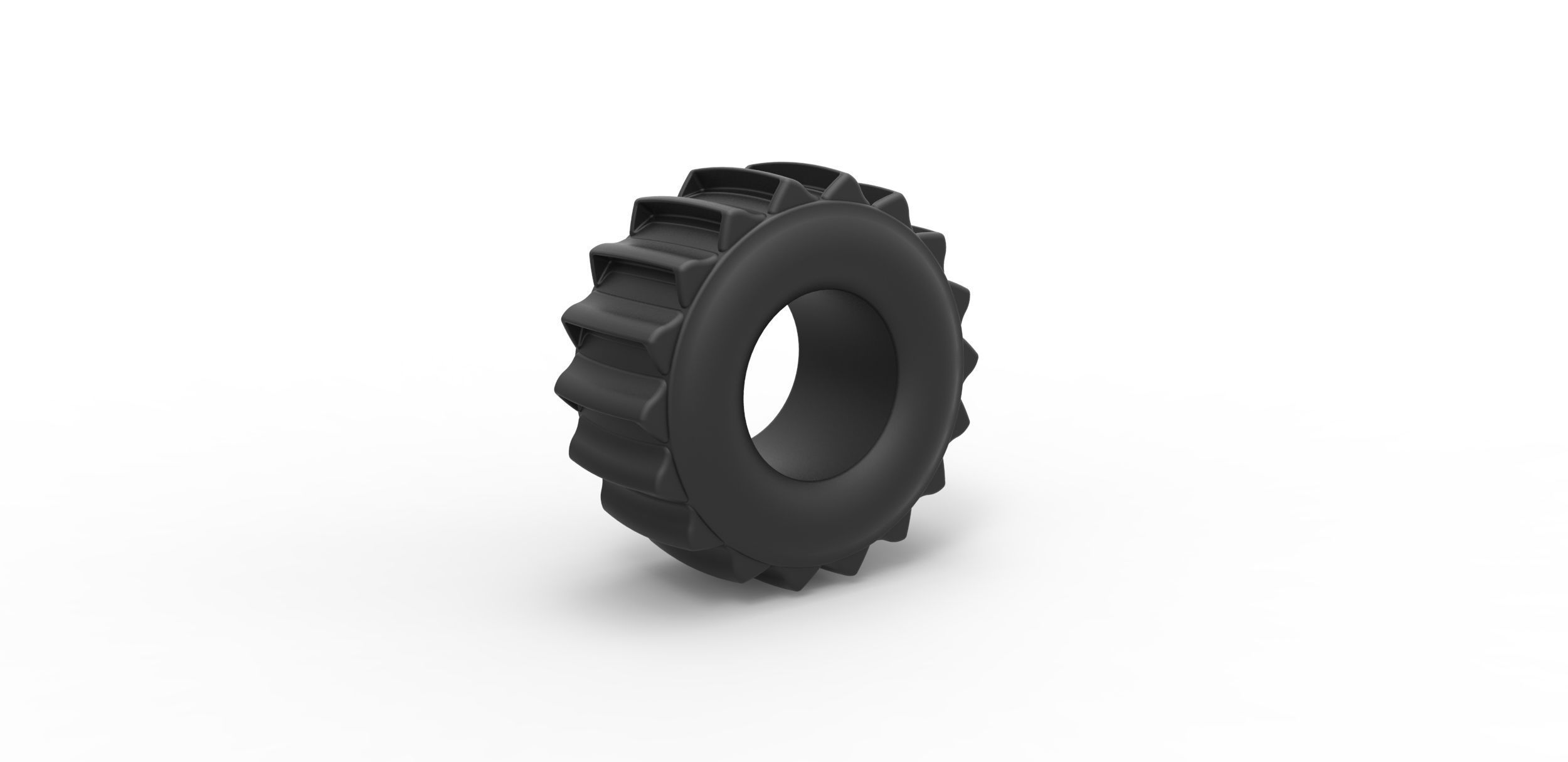 Dirt dragster rear tire 5 Scale 1 to 25 3D print model_1