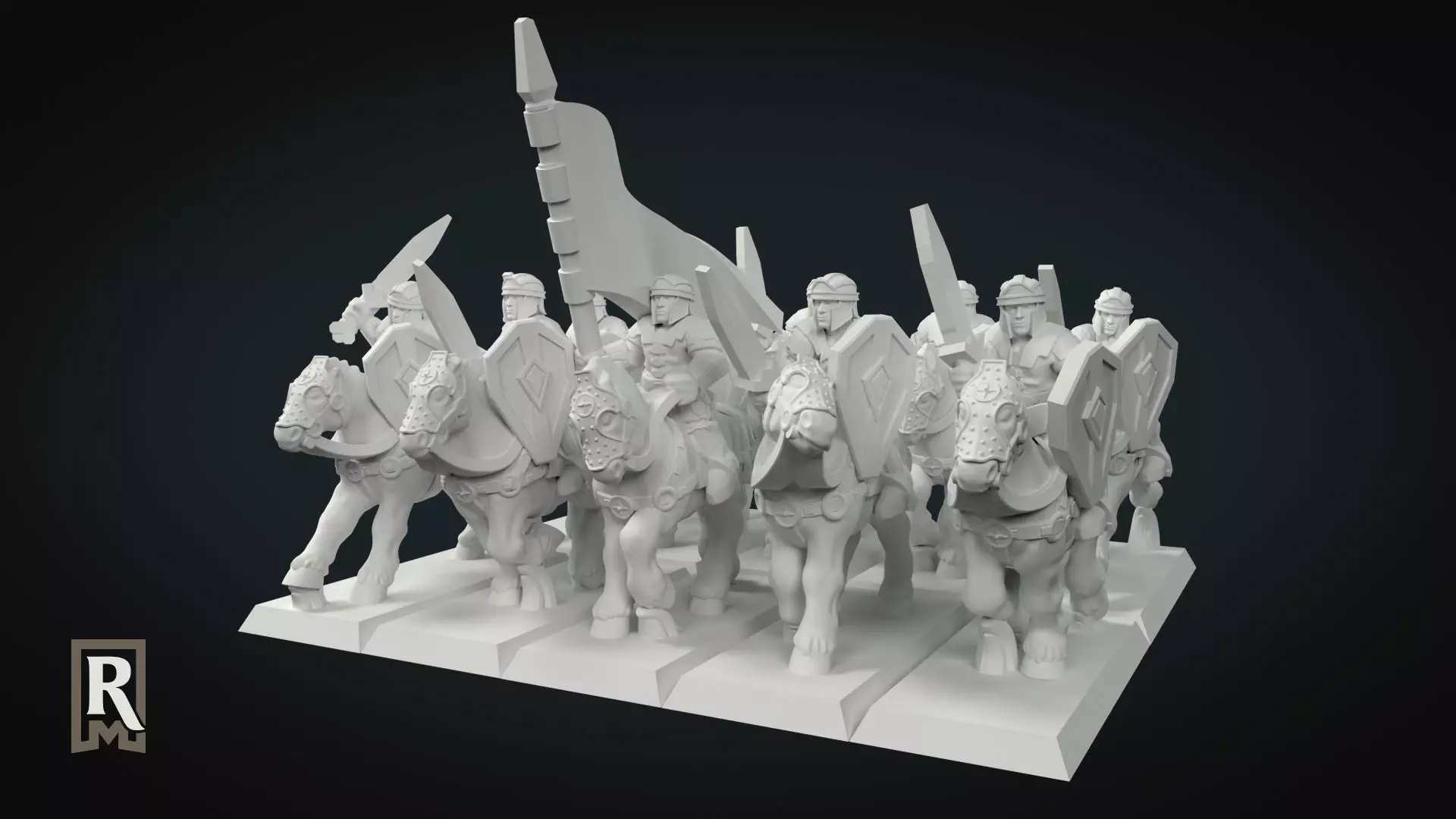 6mm Imperial Light Cavalry Unit Pack 3D print model_0