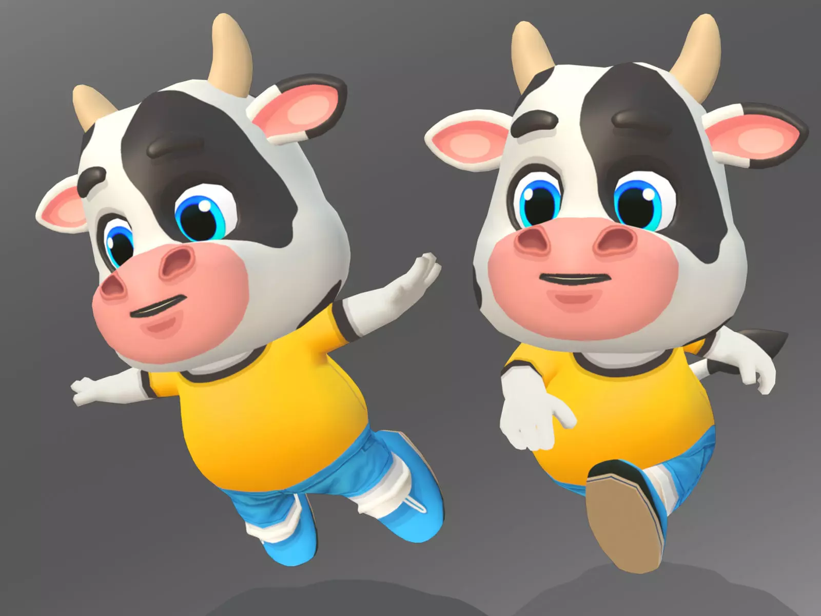Cow Bull Oxen Animated Rigged Low-poly 3D model_0
