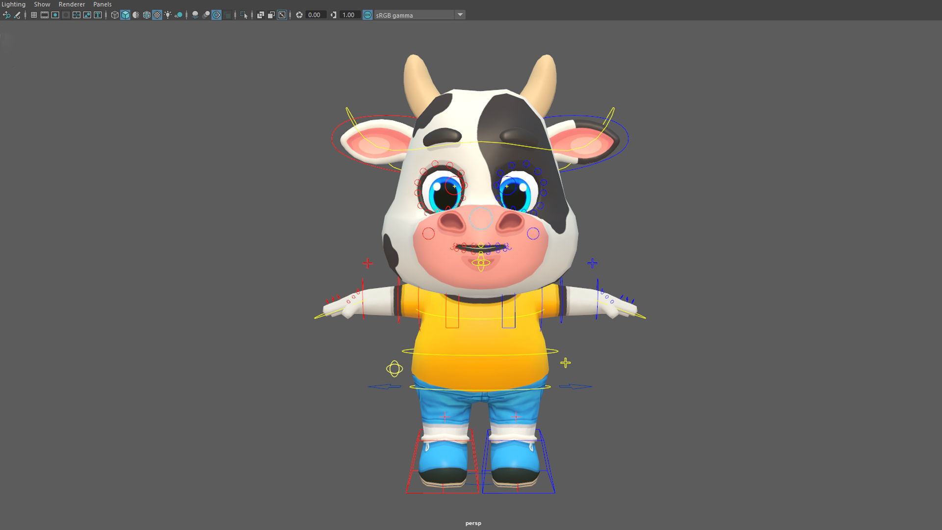 Cow Bull Oxen Animated Rigged Low-poly 3D model_9