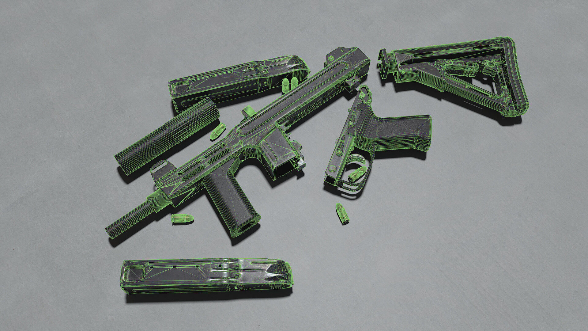 M4 Spectre Low-poly 3D model_13