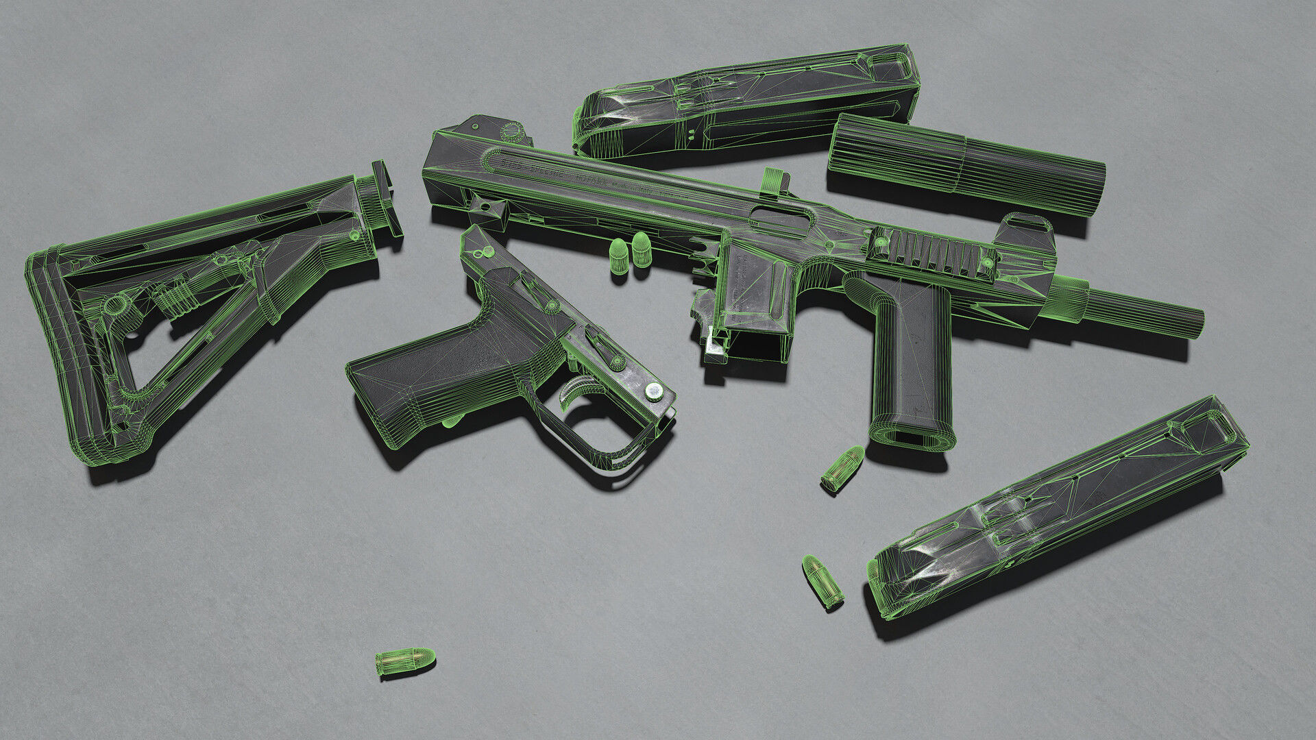 M4 Spectre Low-poly 3D model_14