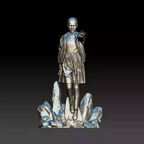 Eleven with base  Stranger Things 3D print model