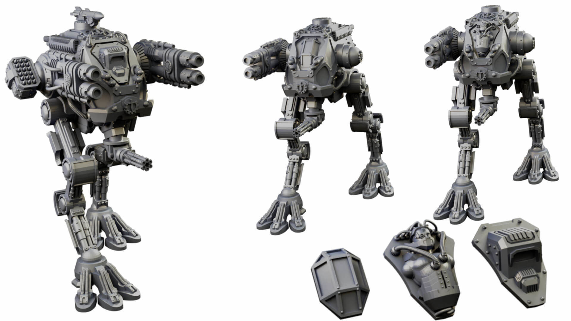 Iron Strider Sentinel Weapons Platform Wargame Proxy 3D print model_40