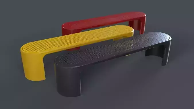Metal Modern Bench 1 PBR Game Ready