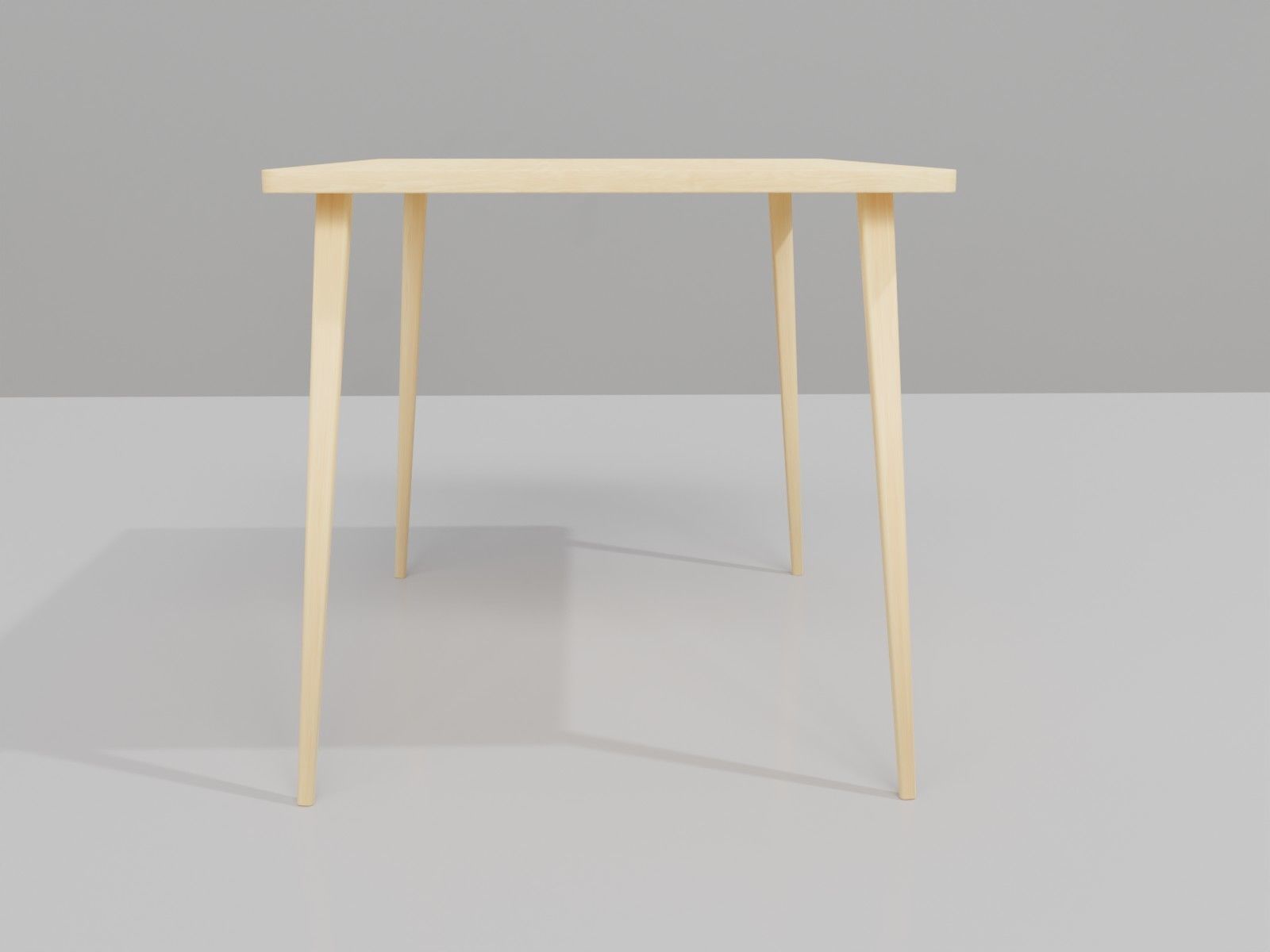 Simple wooden dining table  Low-poly 3D model_6