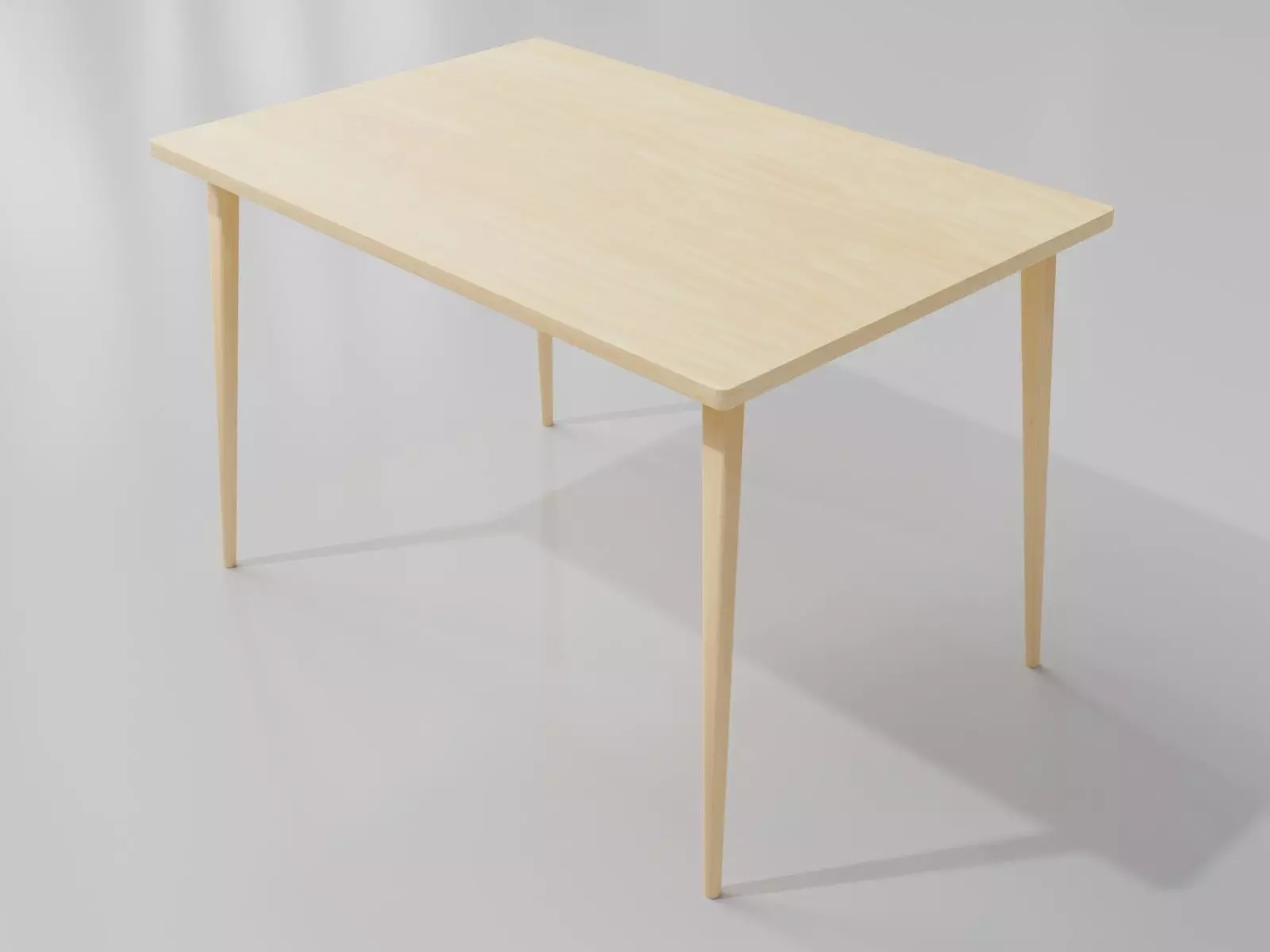 Simple wooden dining table  Low-poly 3D model_0