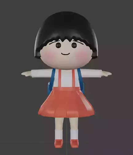 Smiling cute asian student wearing uniform with backpack