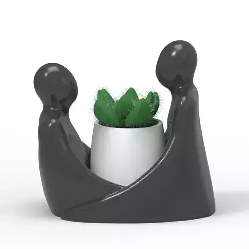 Hug Planter 2 - loving couple embracing 3D print model