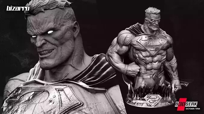 B3DSERK October term 2022 Bizarro Bust ready for printing 3D print model