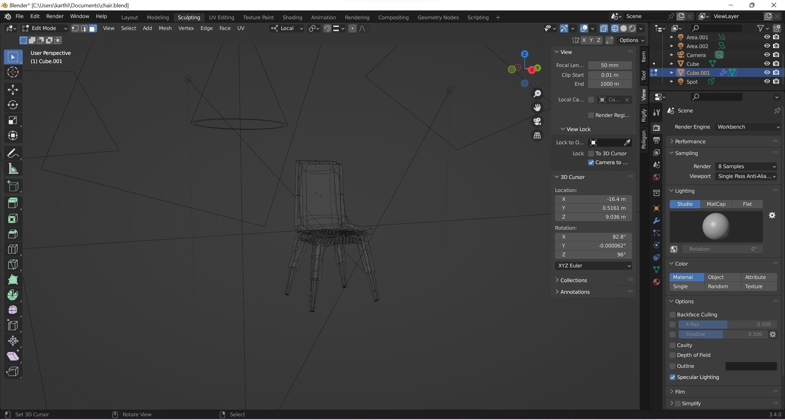 chair model 3D model_7