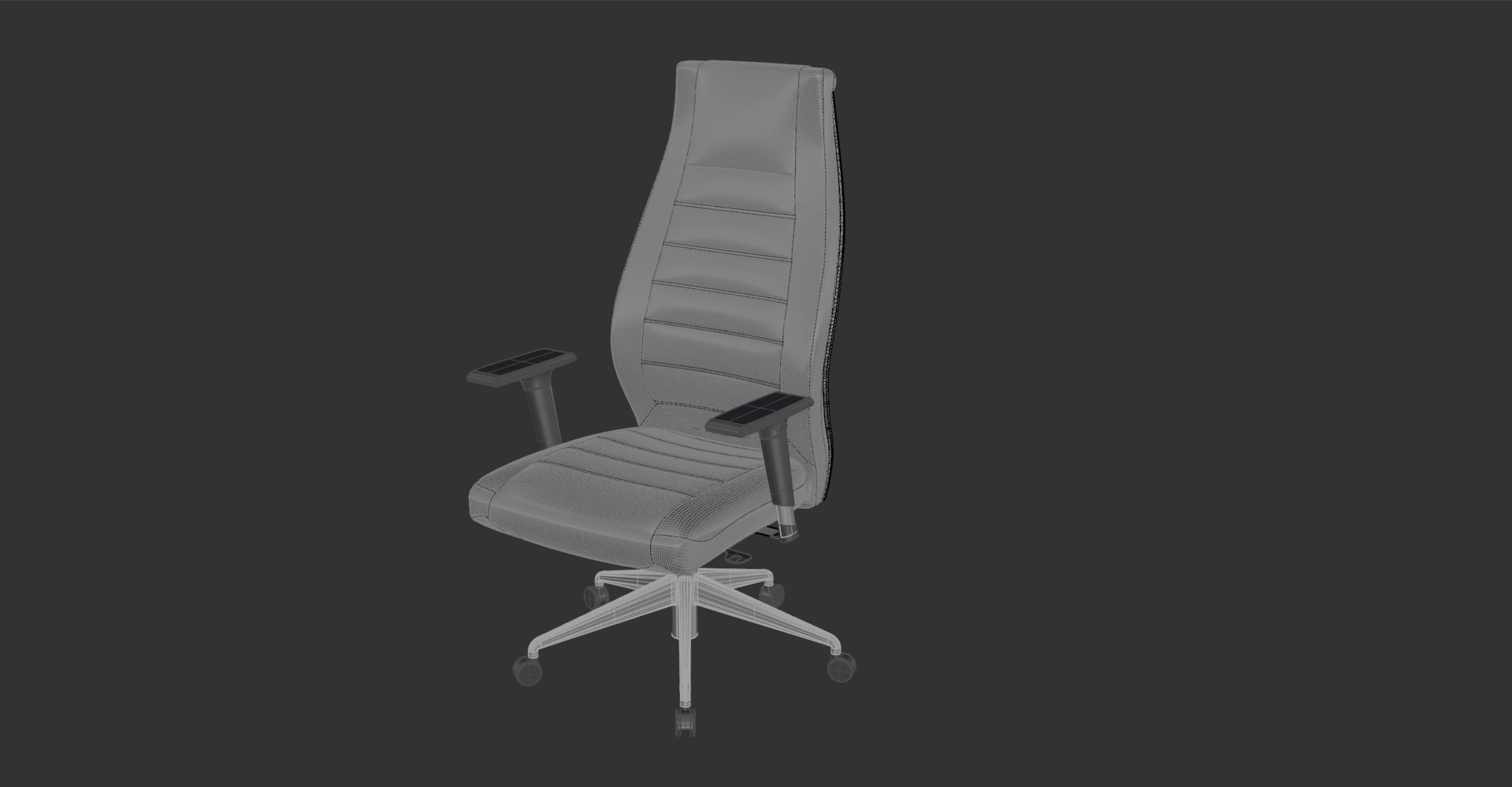 Fauteuil de bureau en cuir VITORO 3D model_6