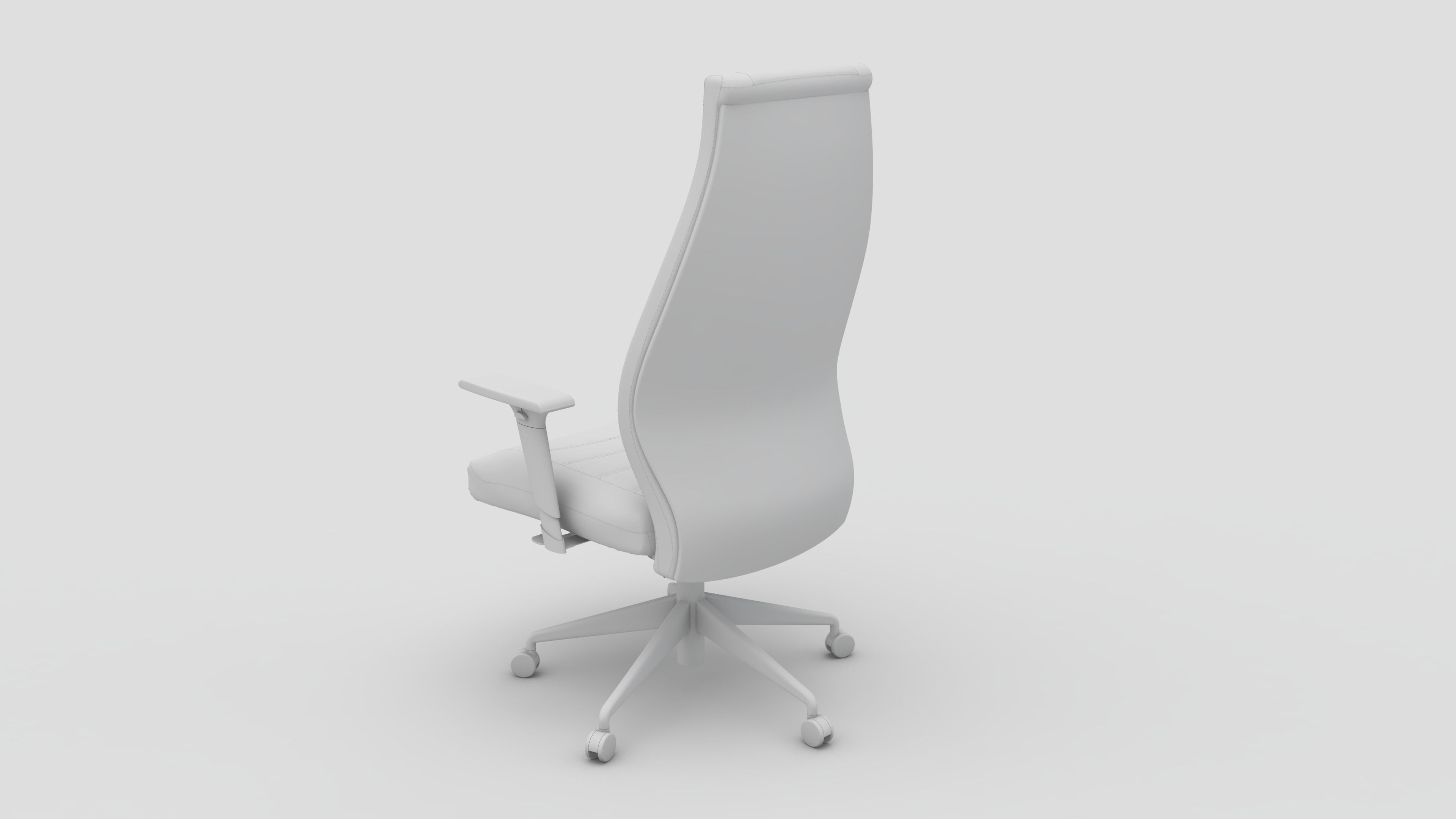 Fauteuil de bureau en cuir VITORO 3D model_7