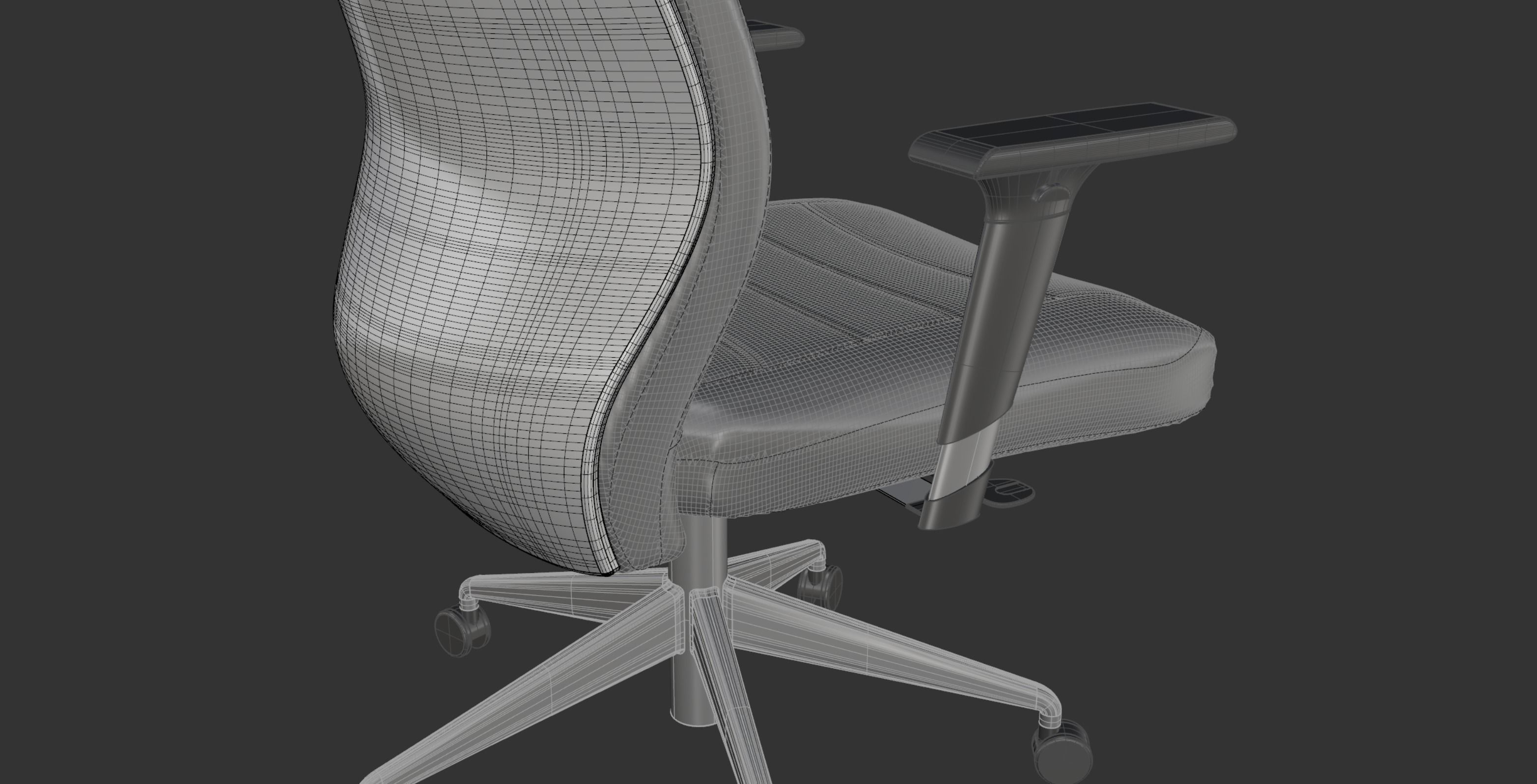 Fauteuil de bureau en cuir VITORO 3D model_12