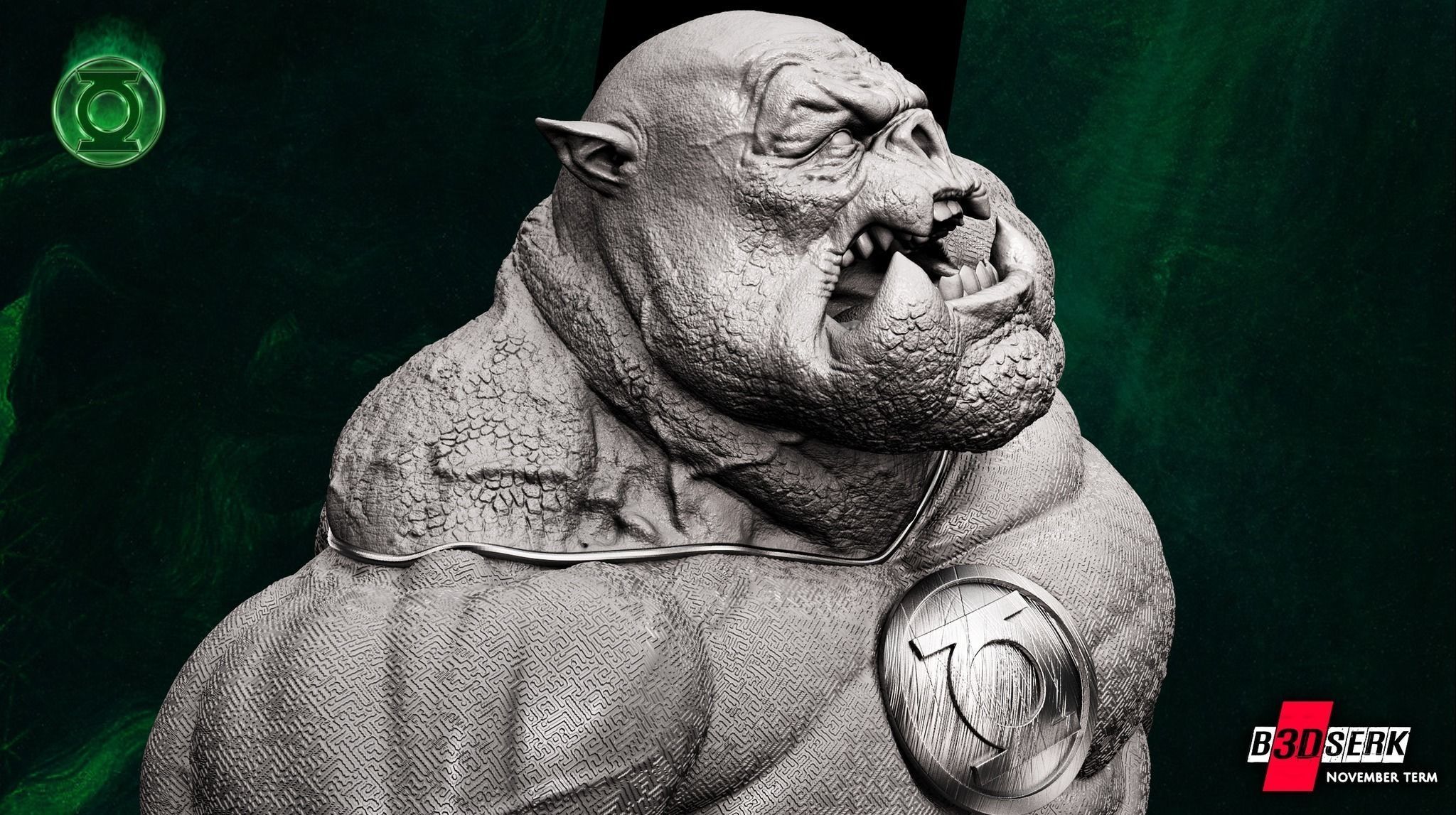 B3DSERK November term 2022 Kilowog Sculpture ready for printing 3D print model_3