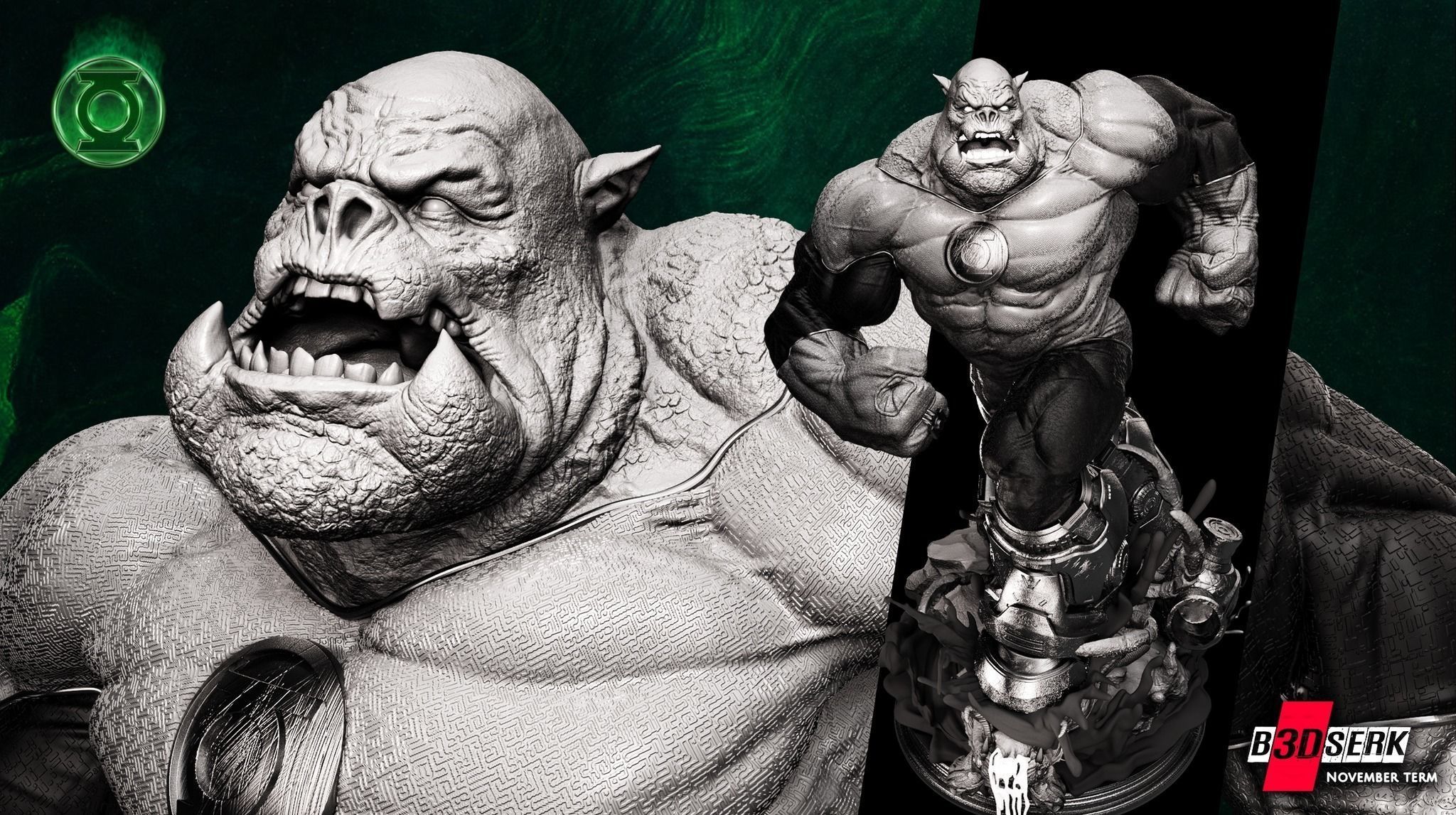B3DSERK November term 2022 Kilowog Sculpture ready for printing 3D print model_8