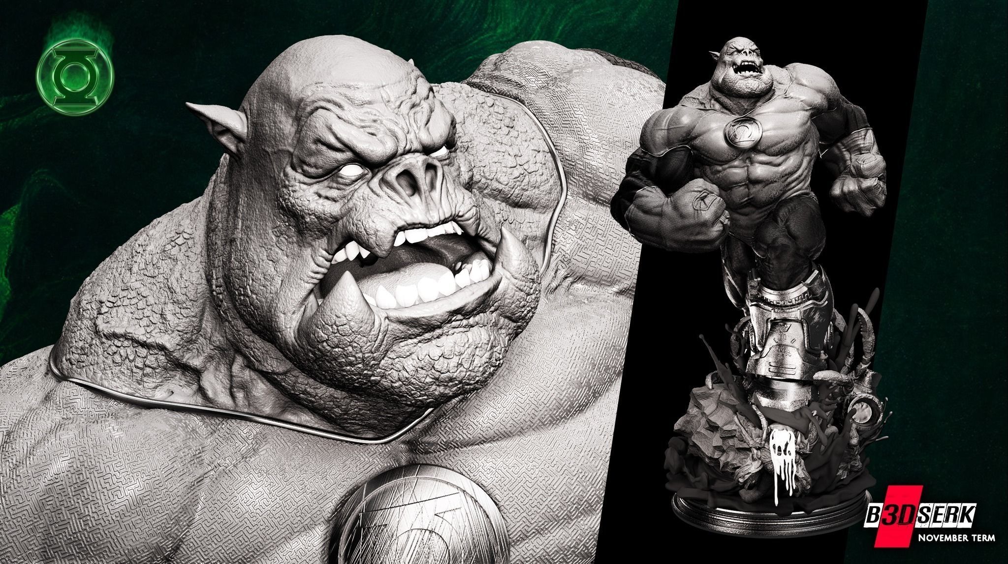 B3DSERK November term 2022 Kilowog Sculpture ready for printing 3D print model_13