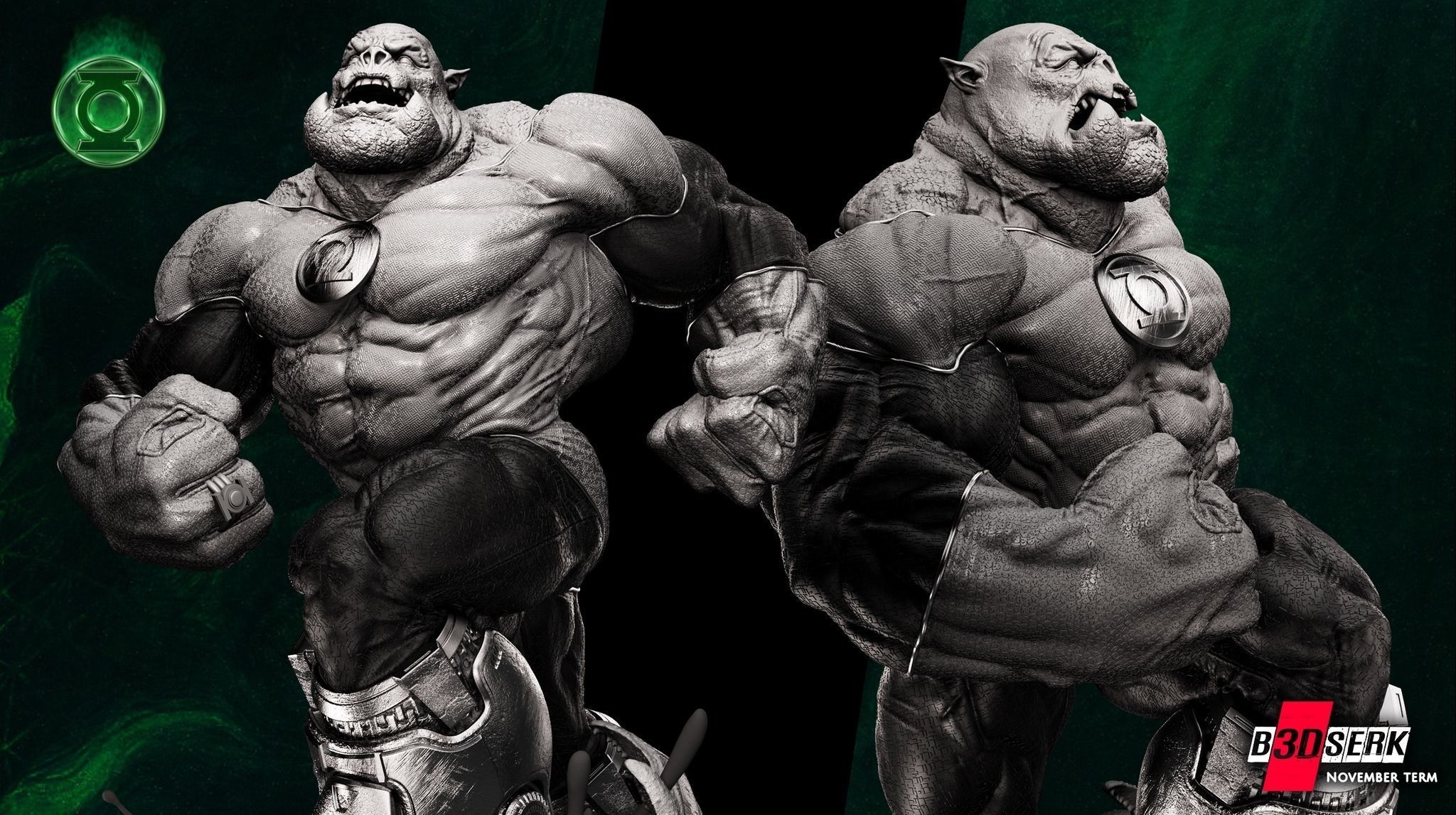 B3DSERK November term 2022 Kilowog Sculpture ready for printing 3D print model_11