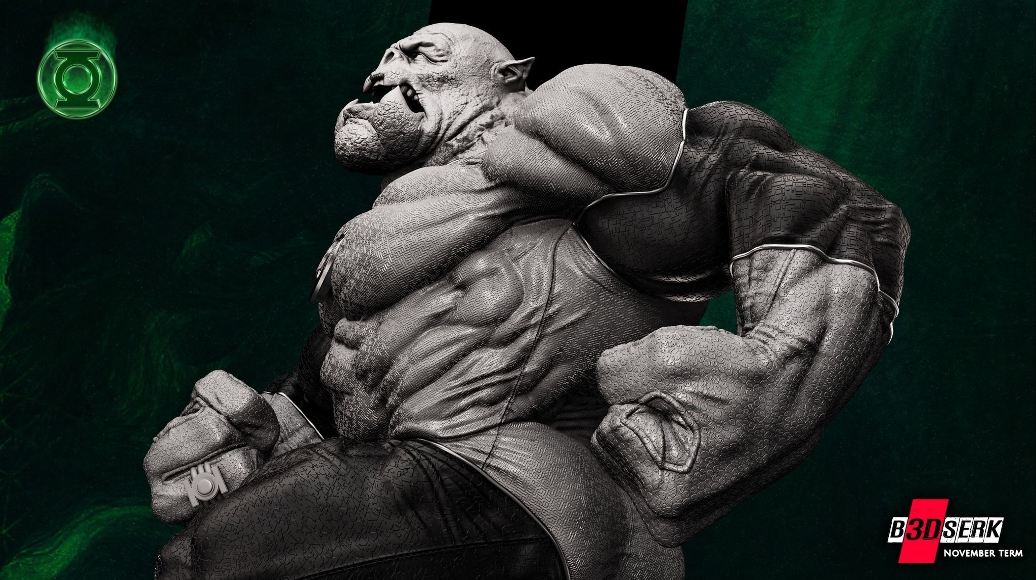 B3DSERK November term 2022 Kilowog Sculpture ready for printing 3D print model_4