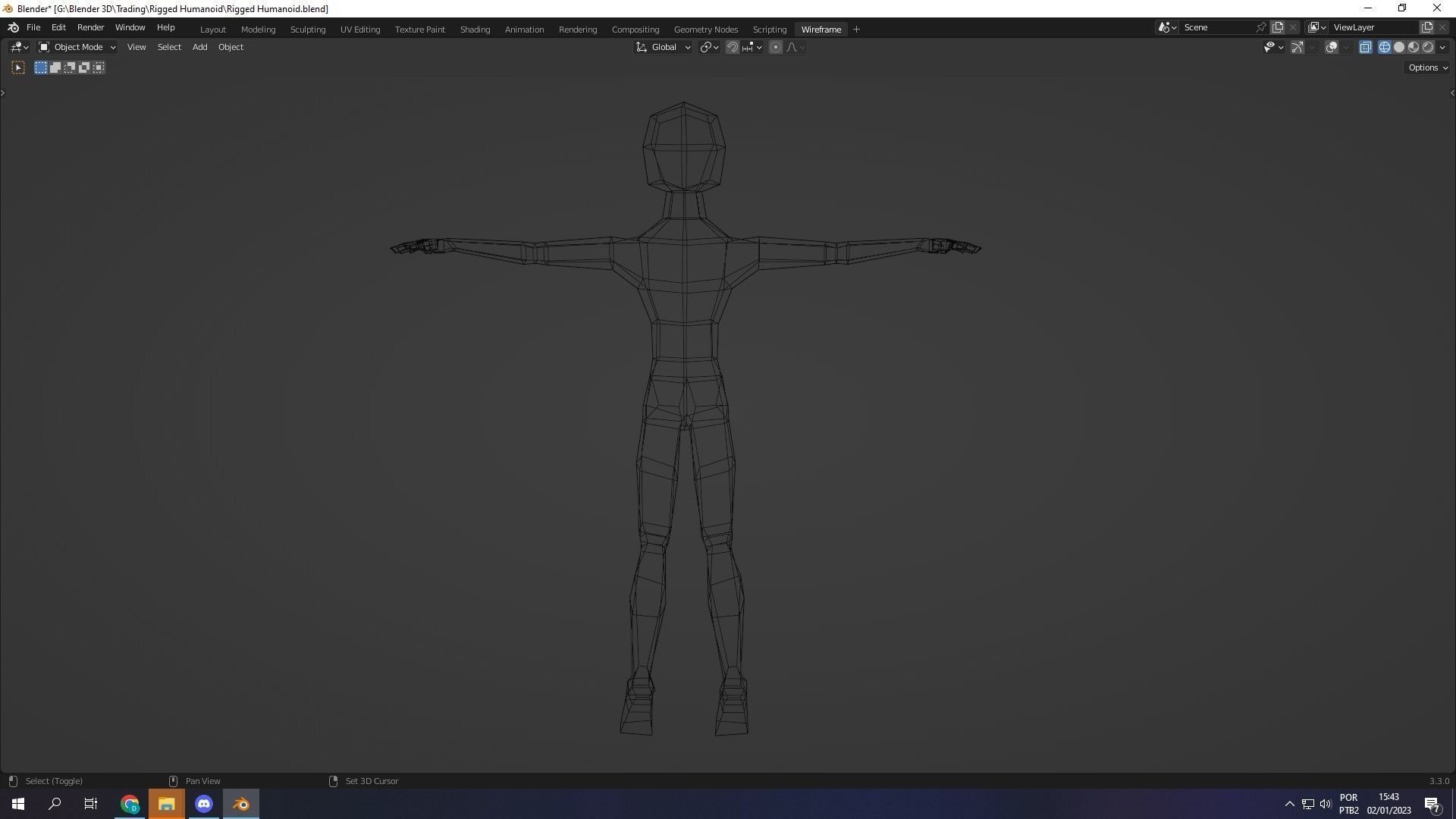 Thin Humanoid rigged Free low-poly 3D model_6