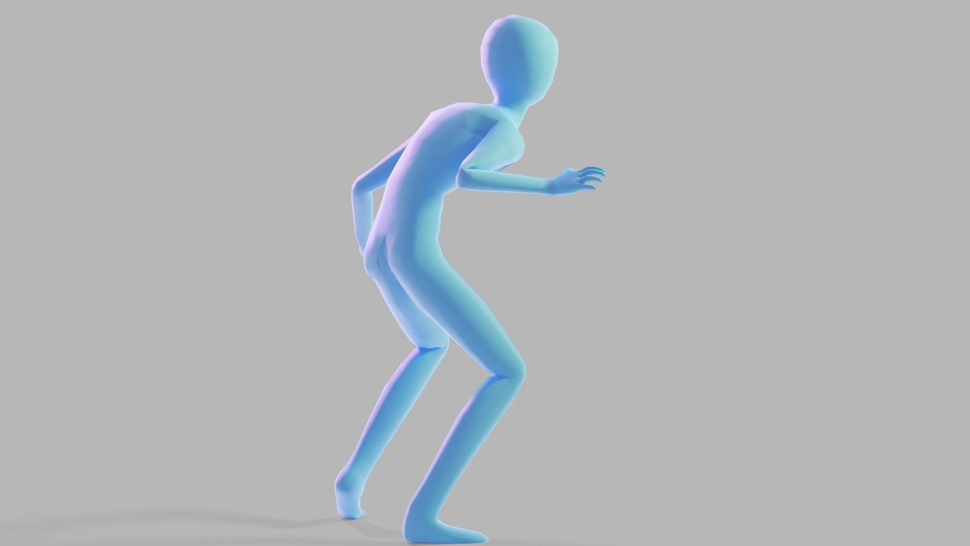 Thin Humanoid rigged Free low-poly 3D model_1