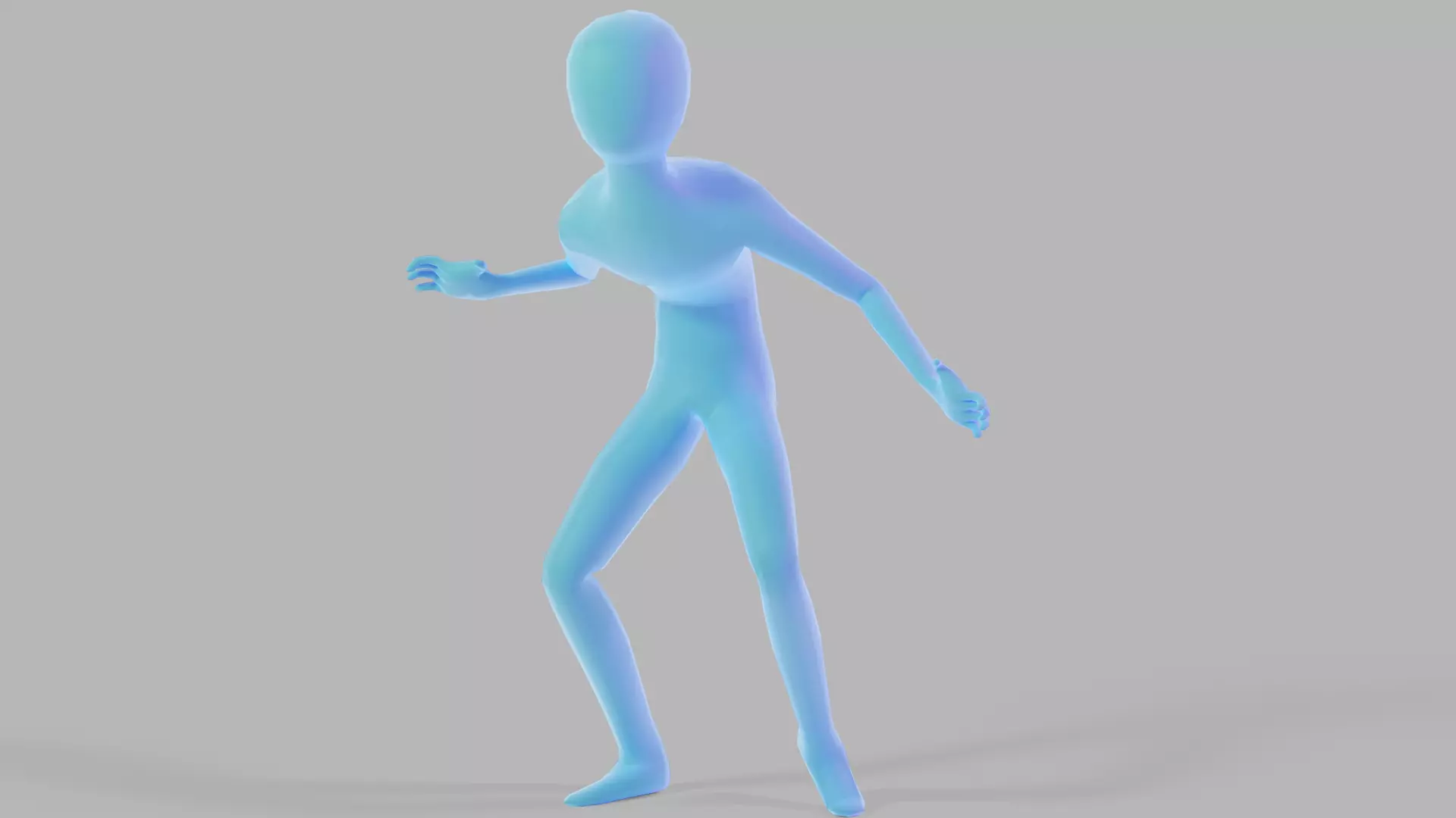 Thin Humanoid rigged Free low-poly 3D model_0