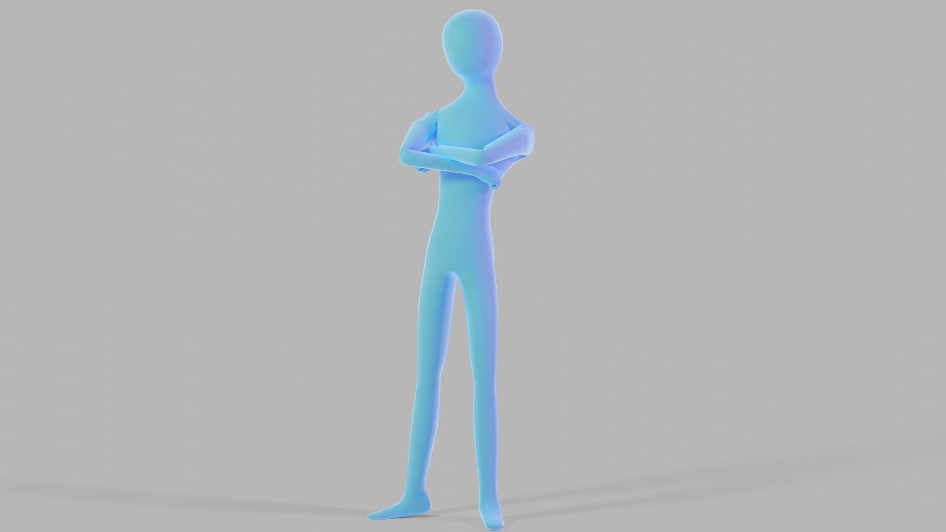 Thin Humanoid rigged Free low-poly 3D model_2