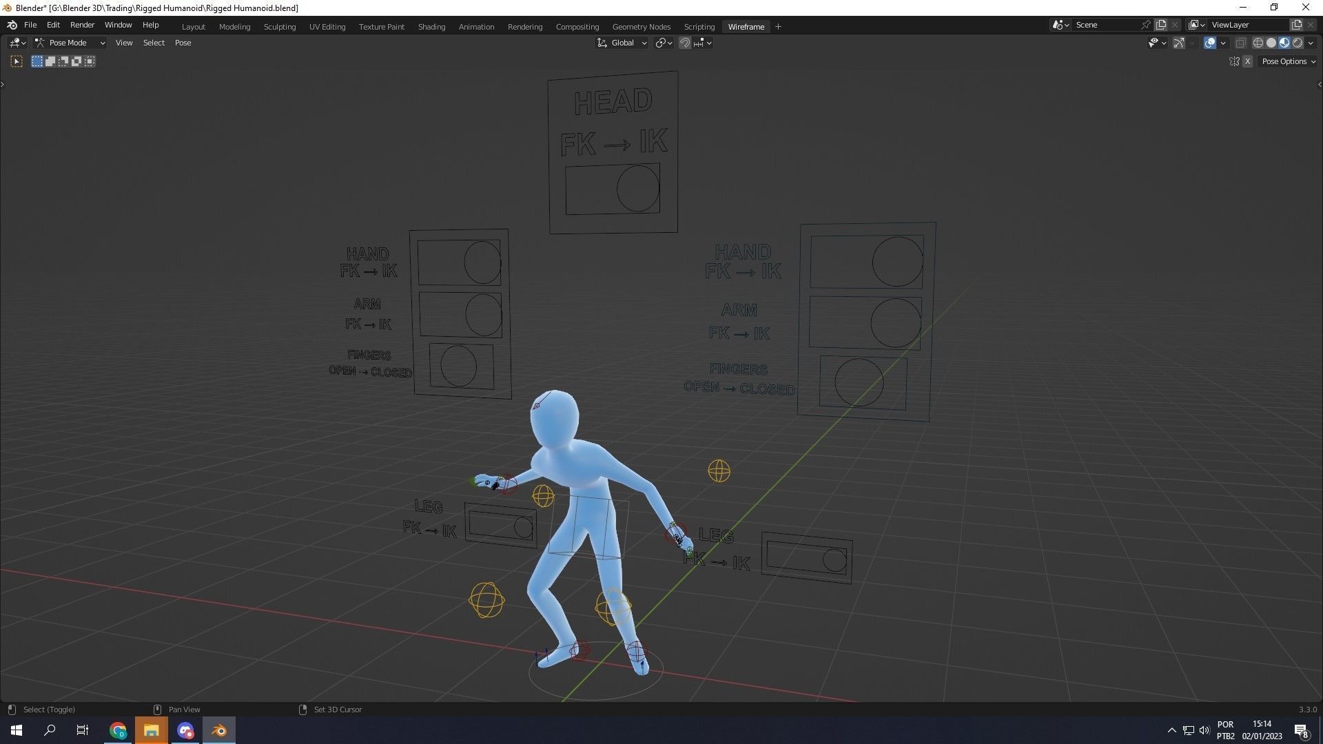 Thin Humanoid rigged Free low-poly 3D model_5