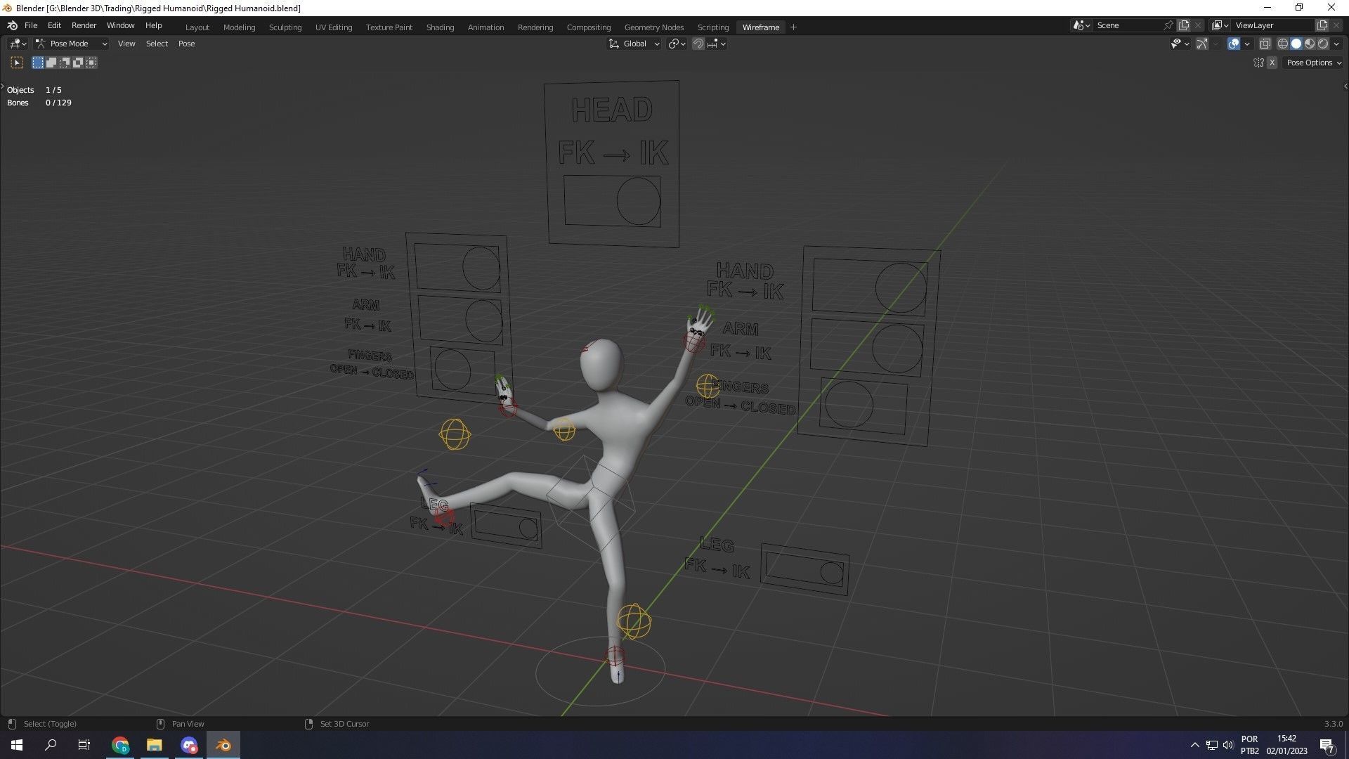 Thin Humanoid rigged Free low-poly 3D model_4