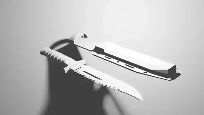Combat knife Low-poly 3D model