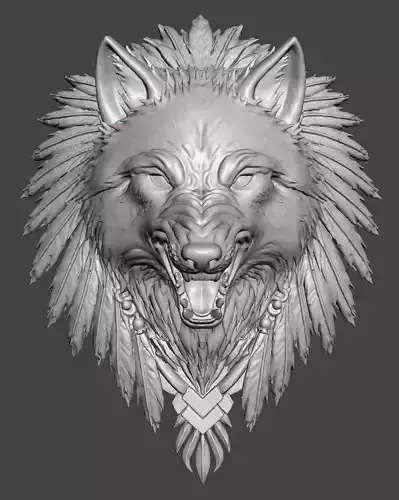 Native Wolf Plaque