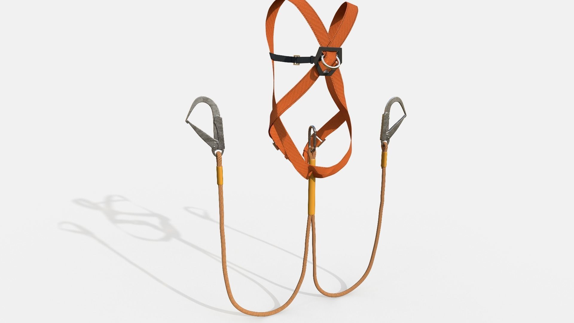 Worker Harness with rope Low-poly 3D model_5