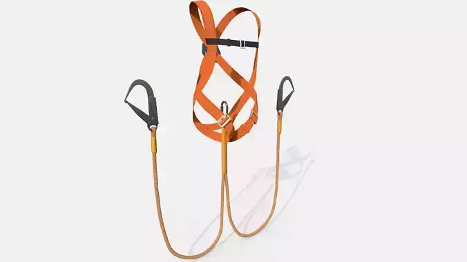 Worker Harness with rope Low-poly 3D model
