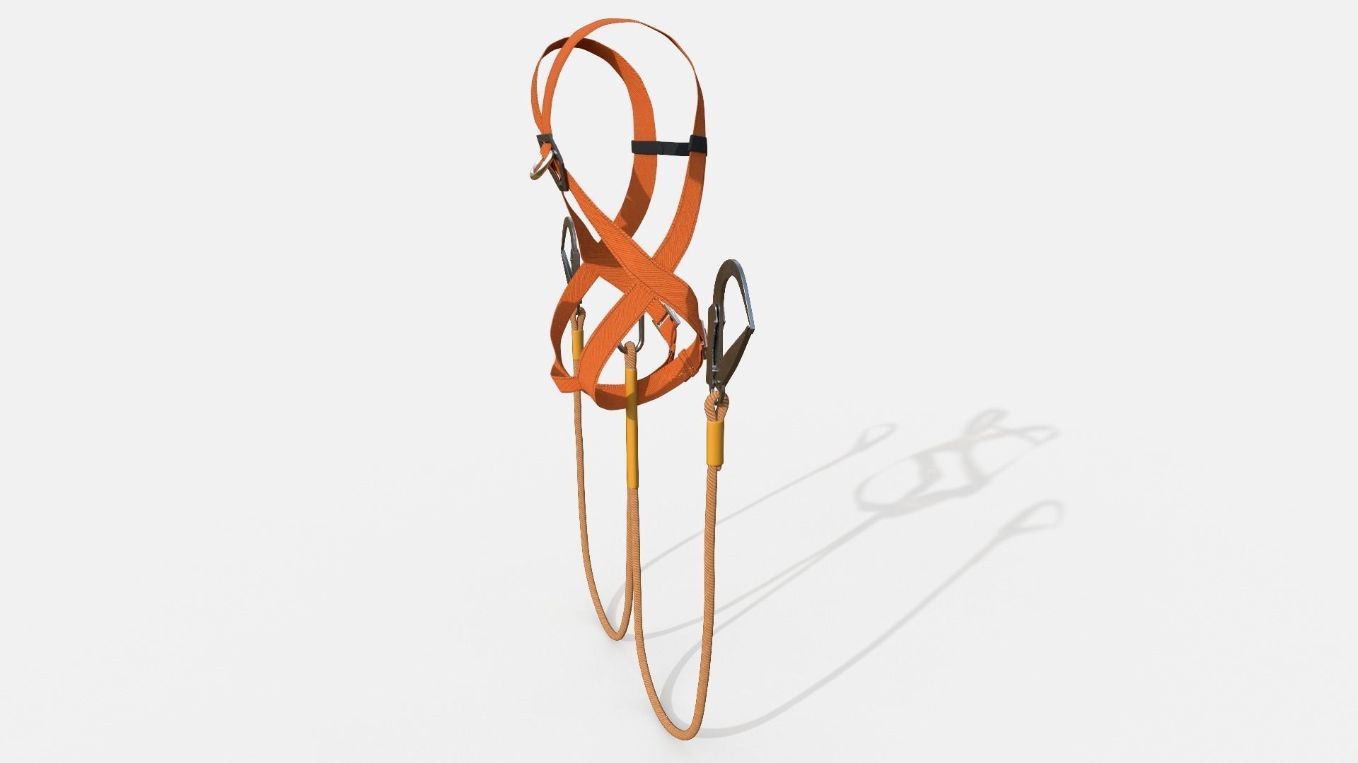 Worker Harness with rope Low-poly 3D model_7