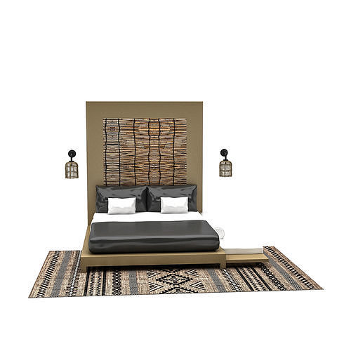 3D model bohemian bed 01 Low-poly 3D model