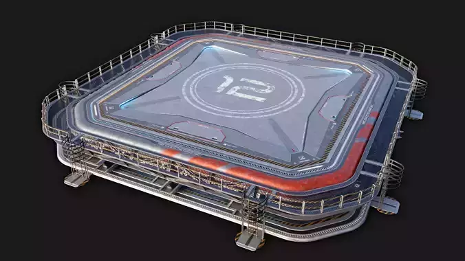 Sci-Fi Landing Pad 3D Model - blend fbx obj 3D model