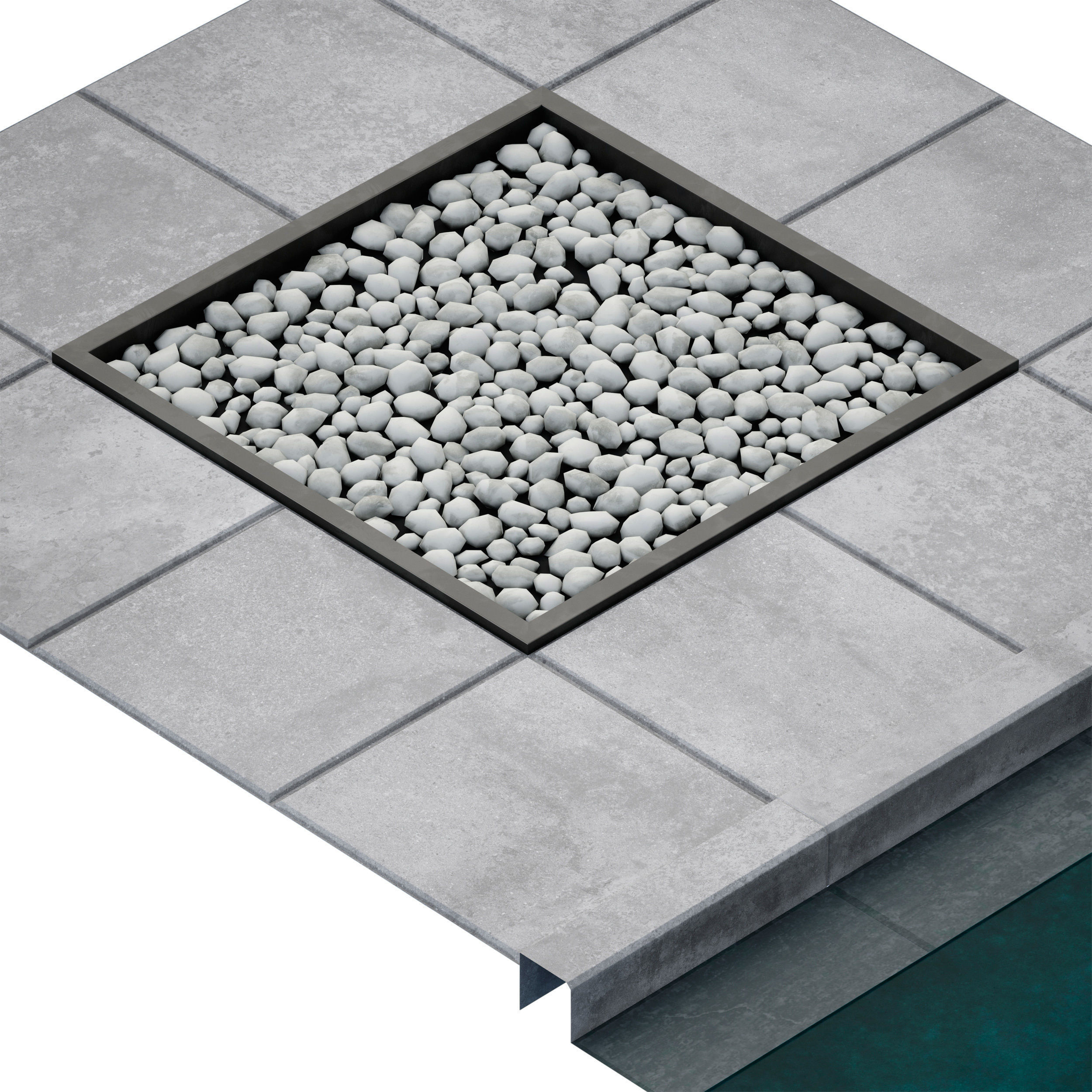 Pavement curb path tile 3D model_8