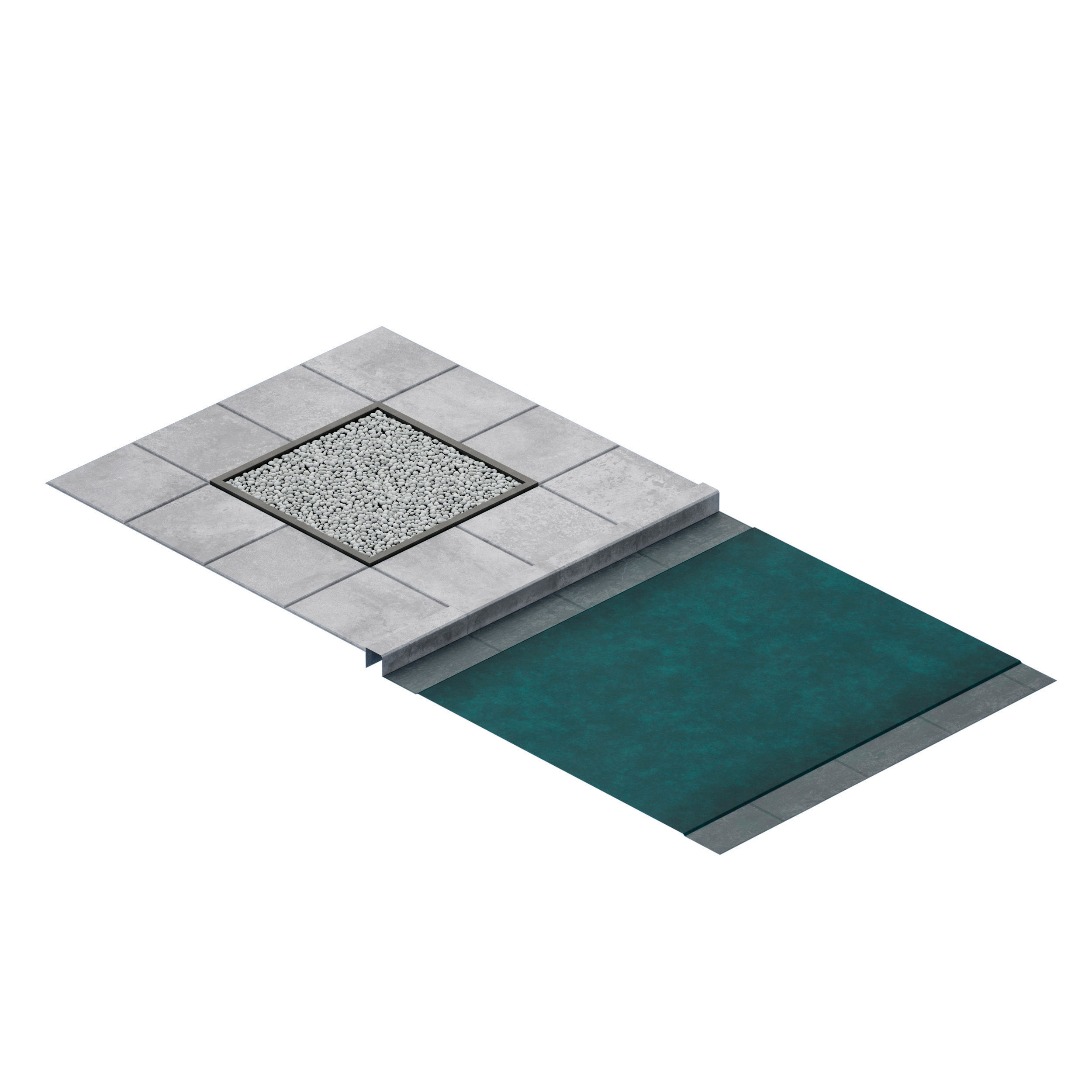 Pavement curb path tile 3D model_4