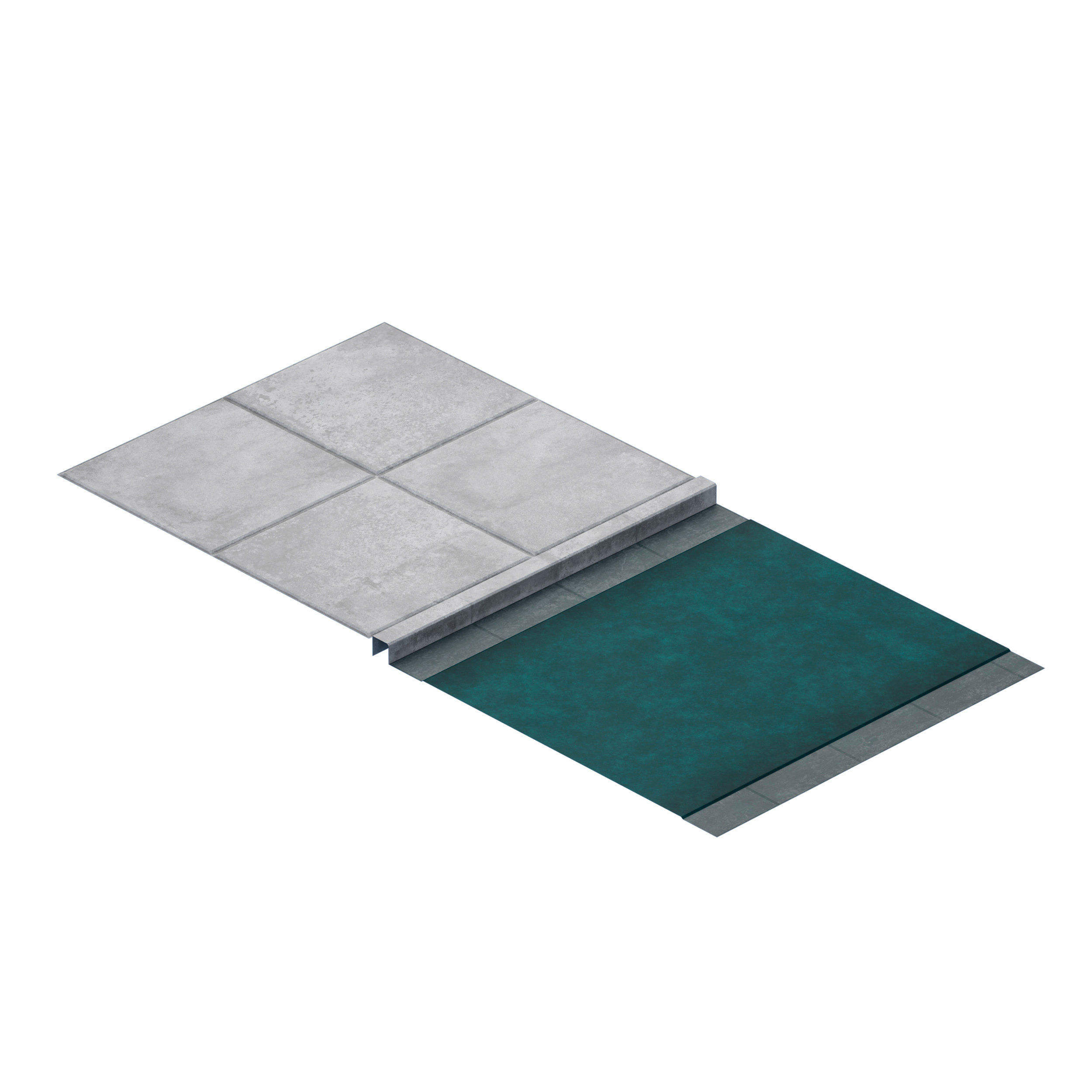 Pavement curb path tile 3D model_2